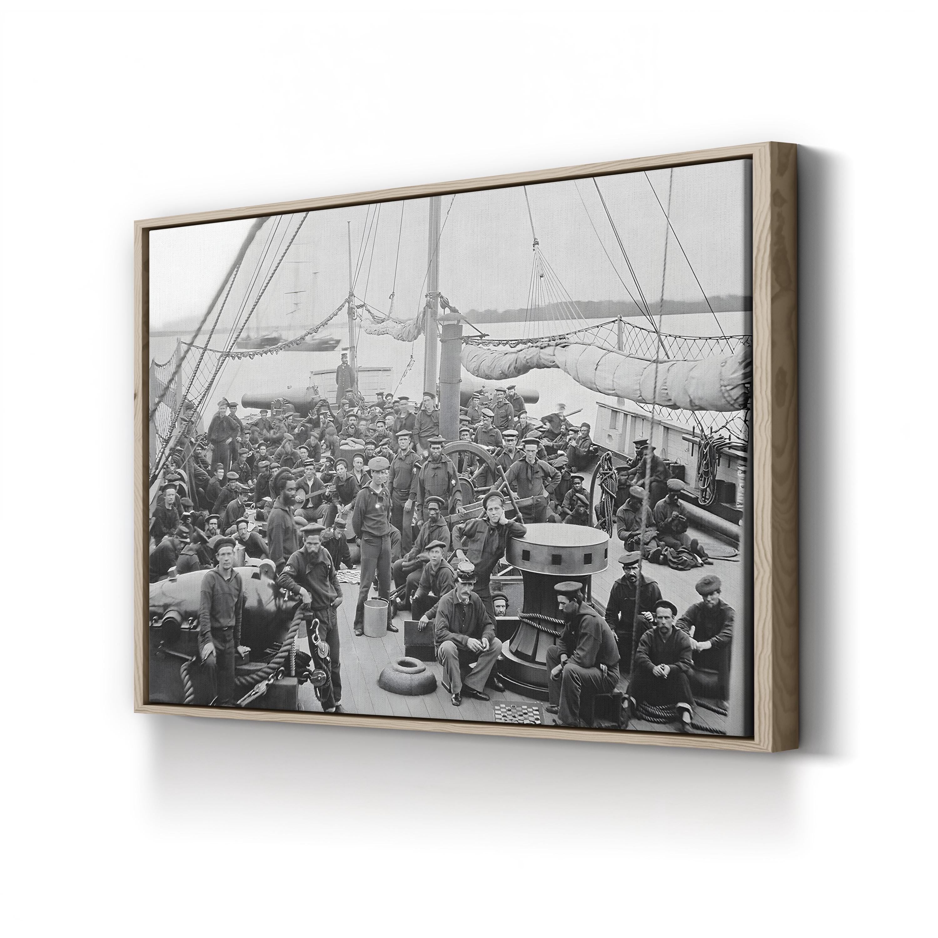 USS Mendota Gunboat Canvas Print: Civil War Maritime Art