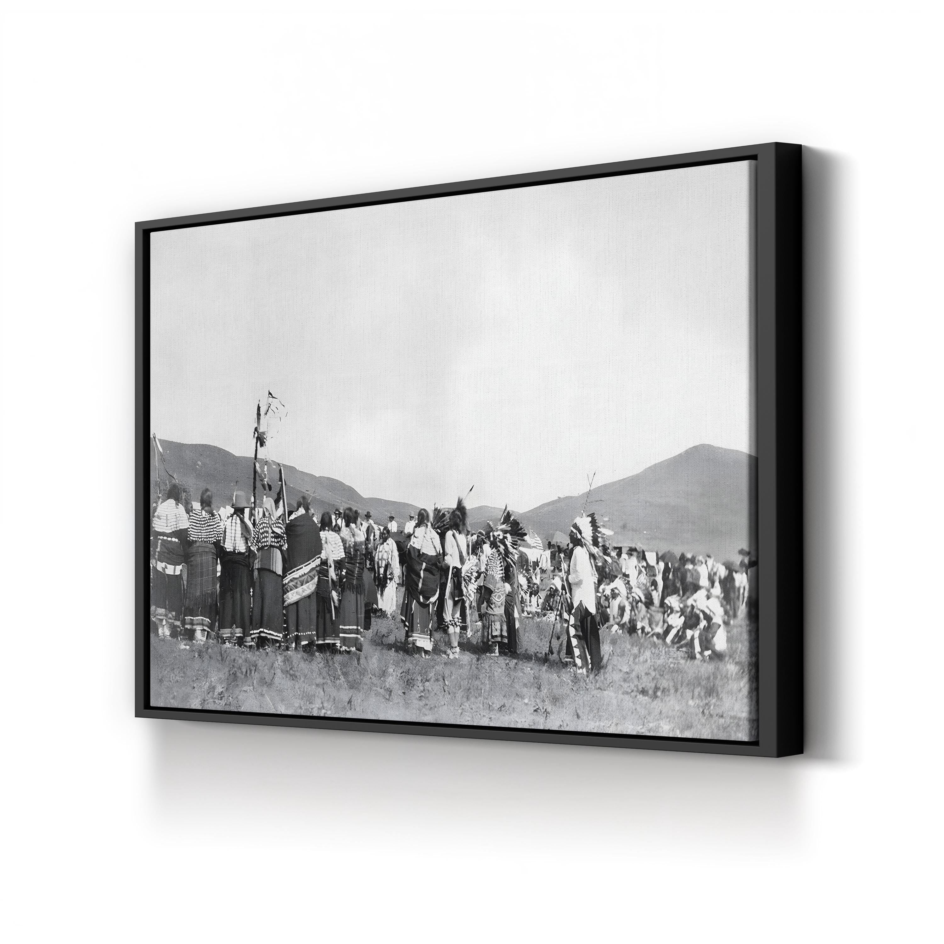 Sioux Grass Dance 1913 Vintage Photograph Canvas Print – Native American Cultural History Wall Art