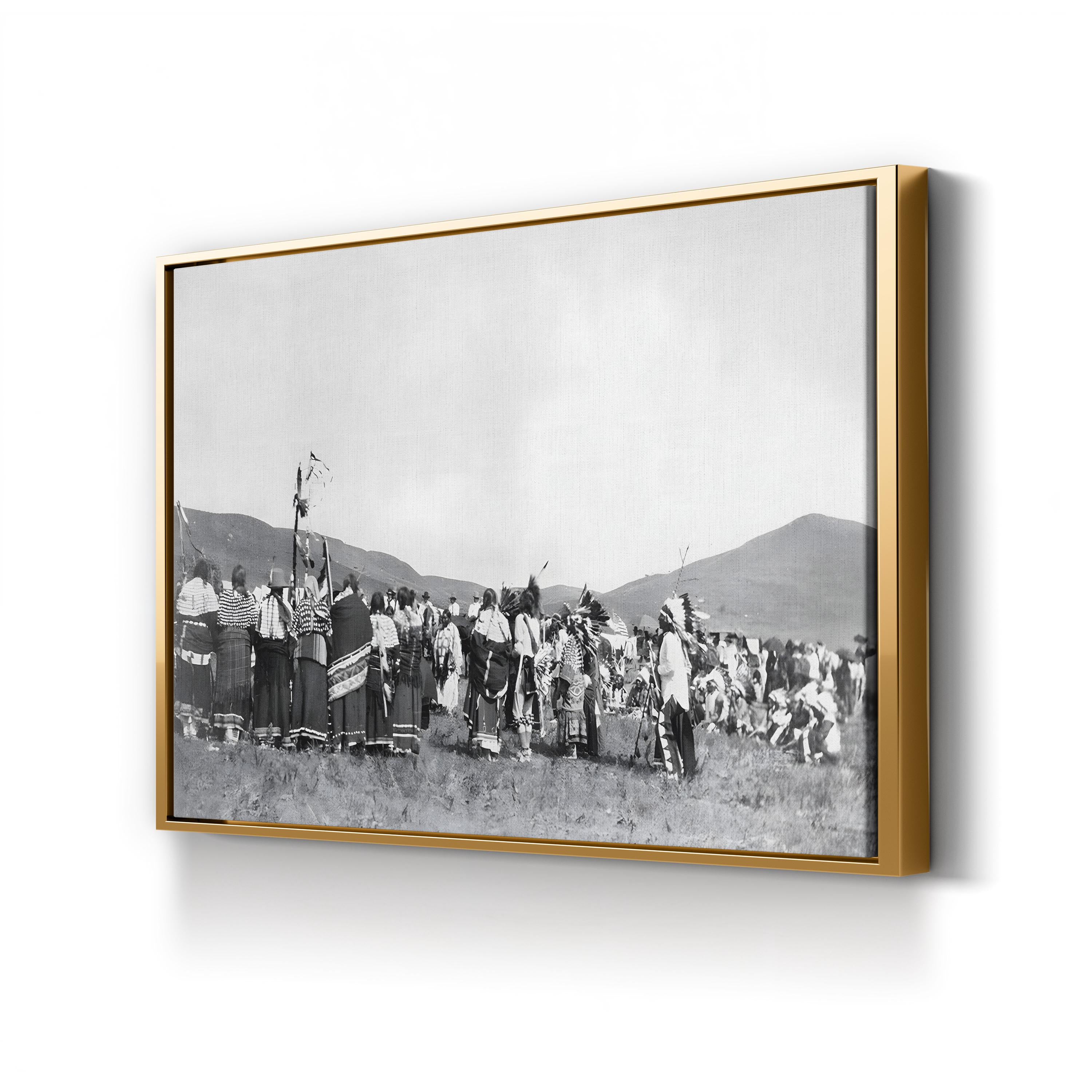 Sioux Grass Dance 1913 Vintage Photograph Canvas Print – Native American Cultural History Wall Art