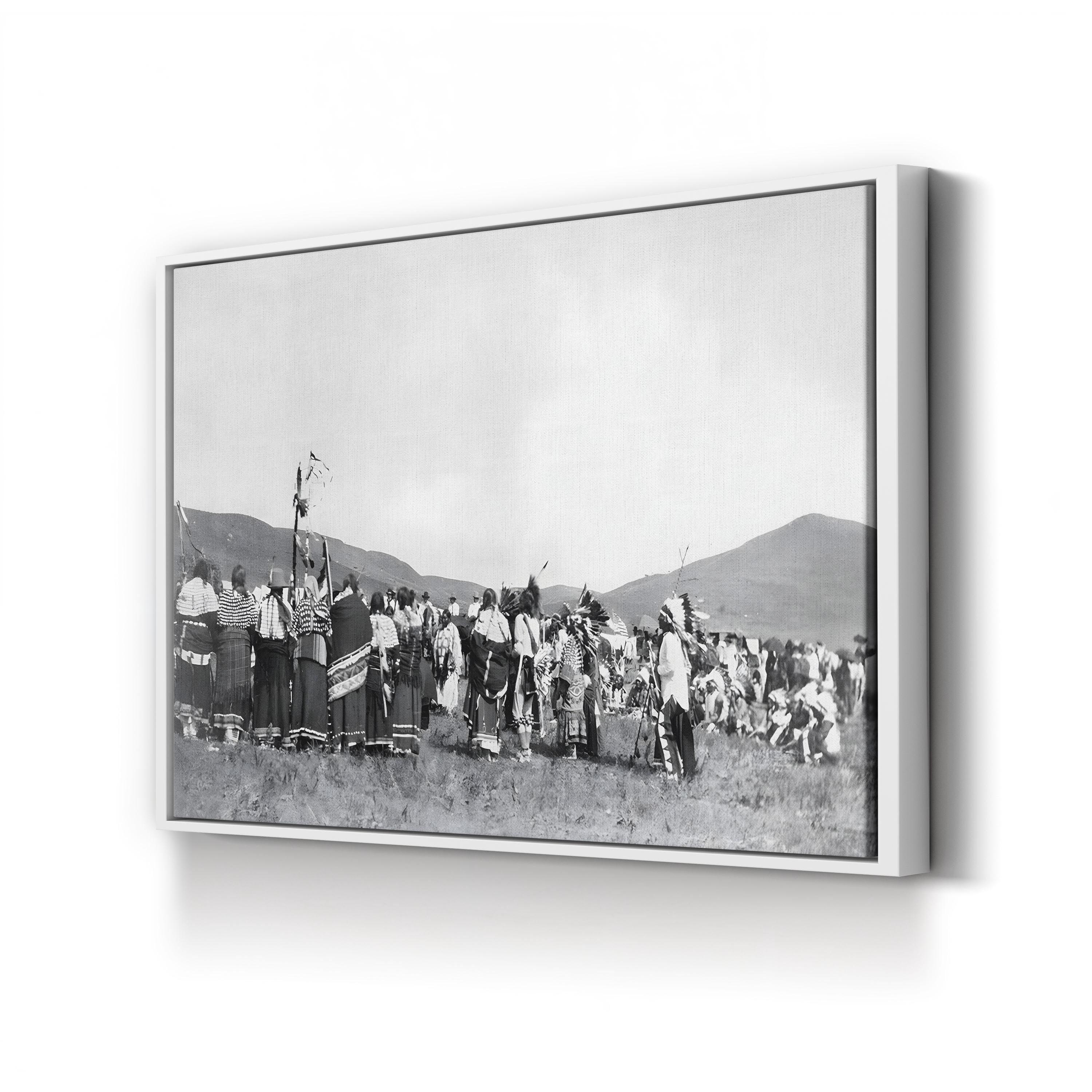 Sioux Grass Dance 1913 Vintage Photograph Canvas Print – Native American Cultural History Wall Art