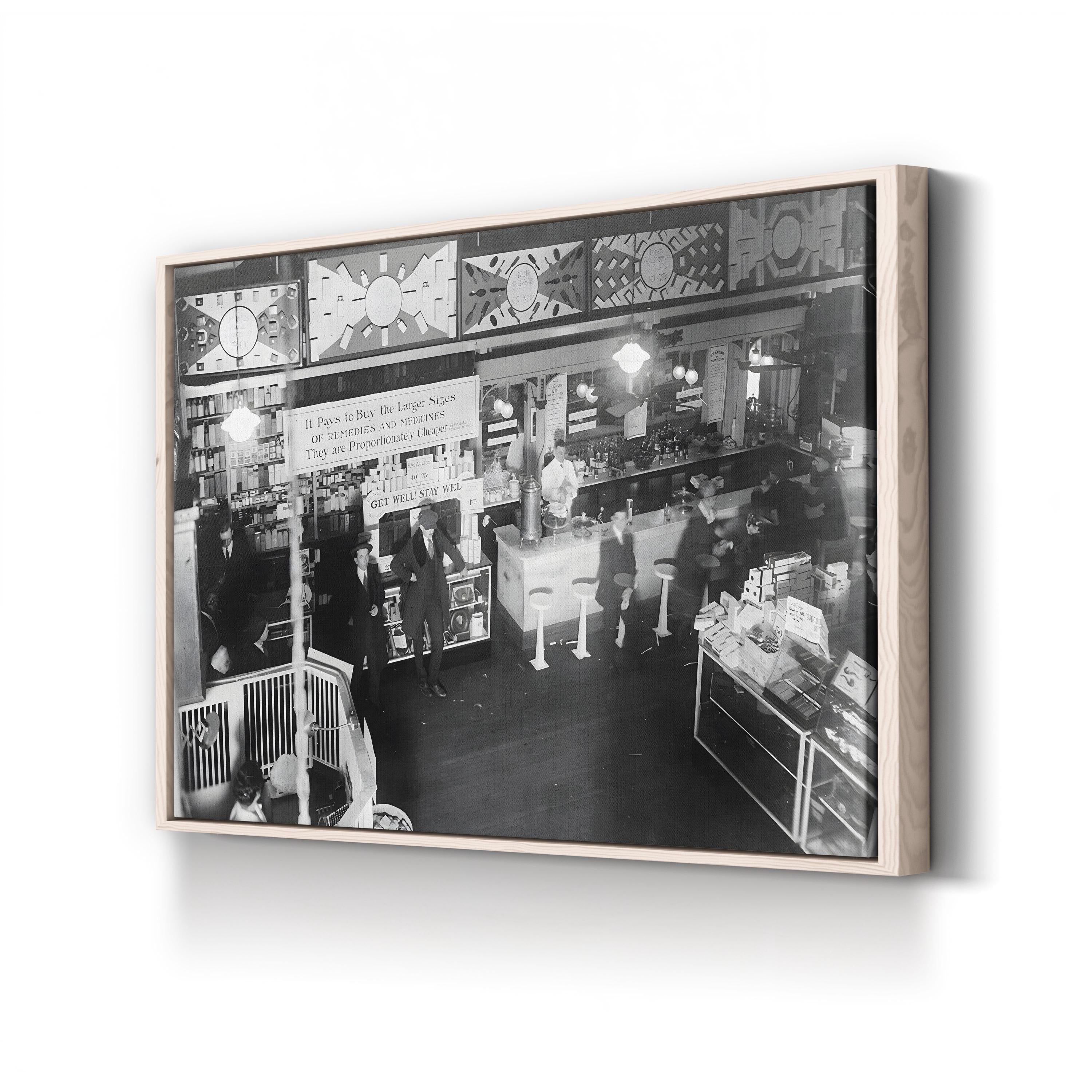 Soda Fountain, 1920 – Vintage Photography Wall Art | Americana Canvas Print