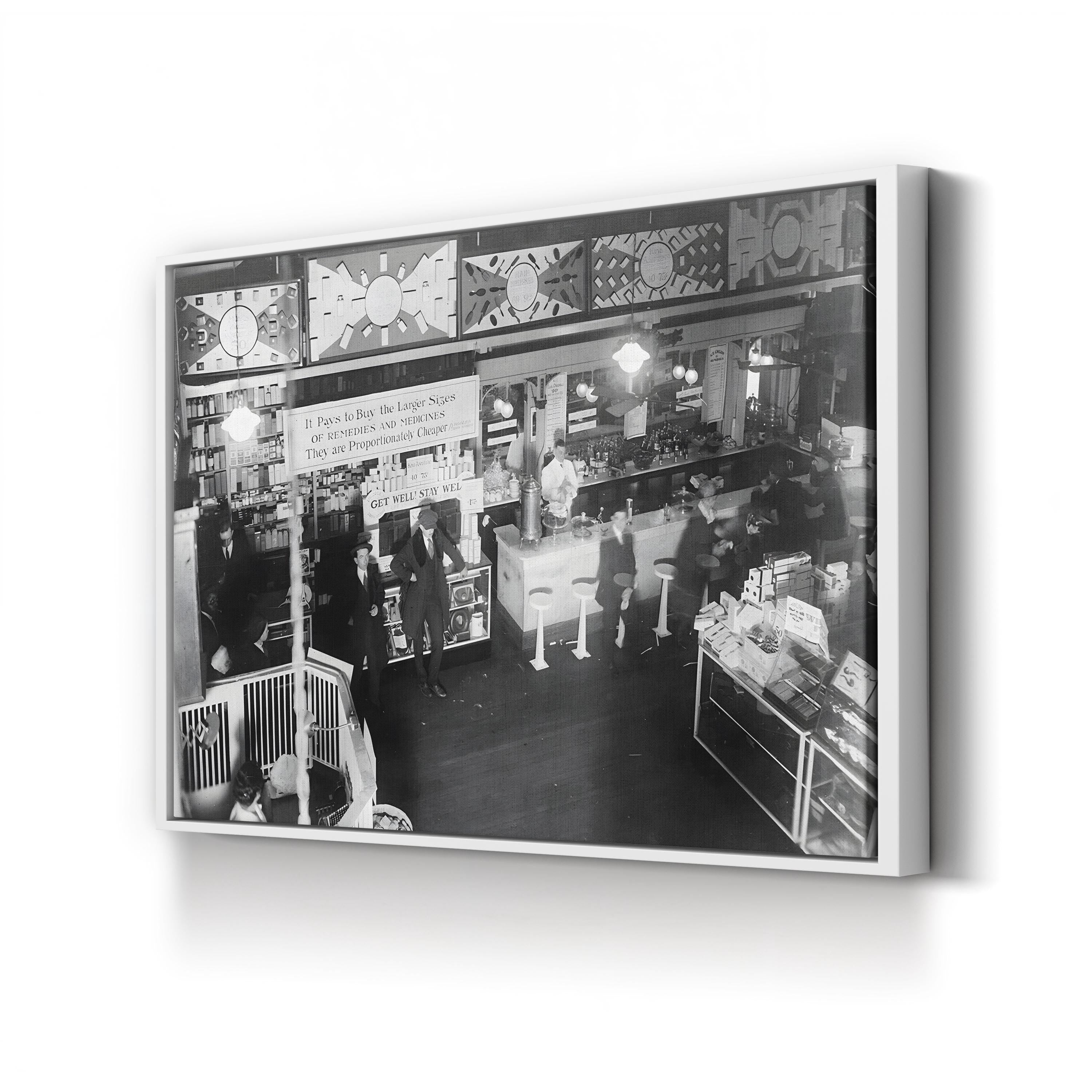 Soda Fountain, 1920 – Vintage Photography Wall Art | Americana Canvas Print