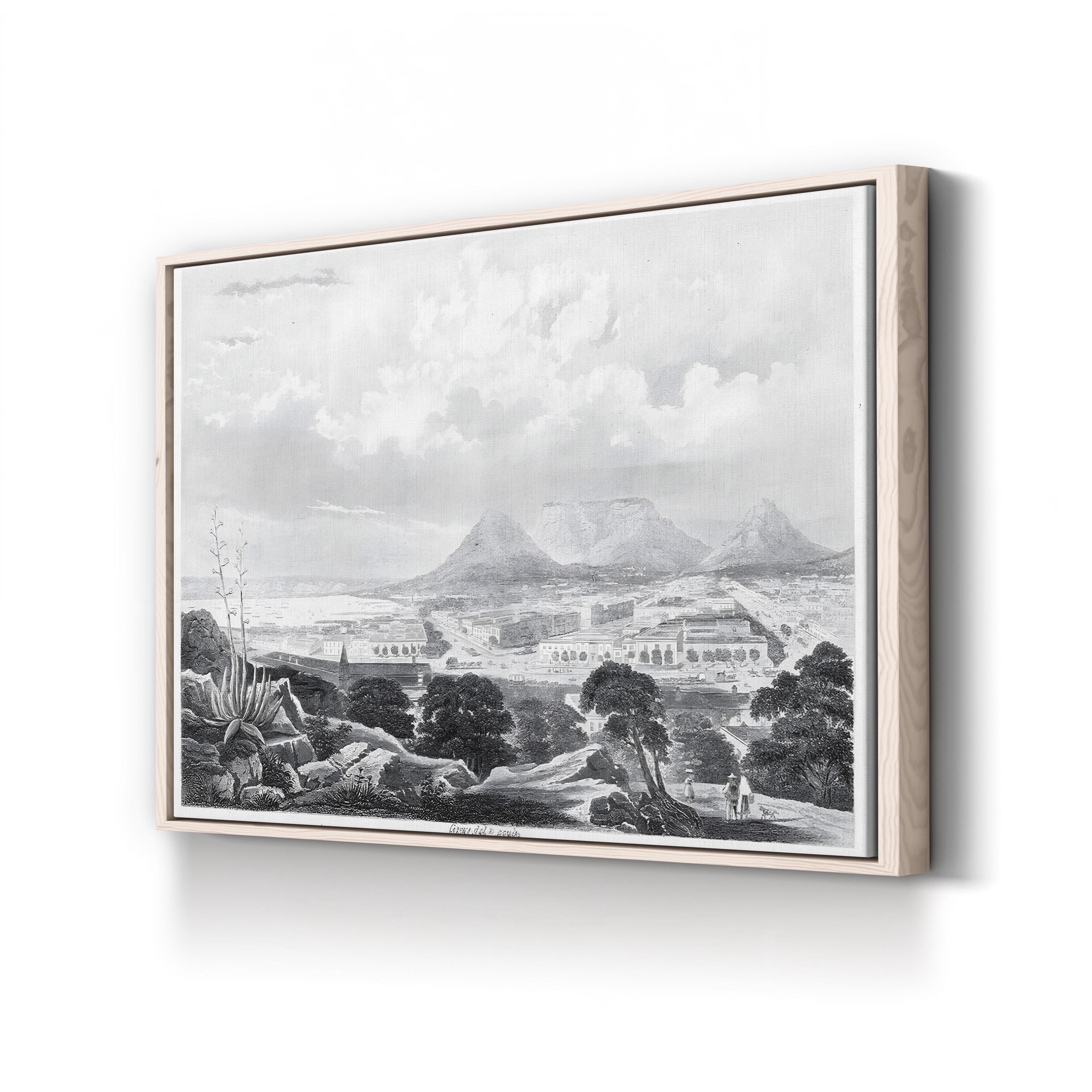 South Africa, Cape Town Wall Art – 19th Century Black and White Landscape