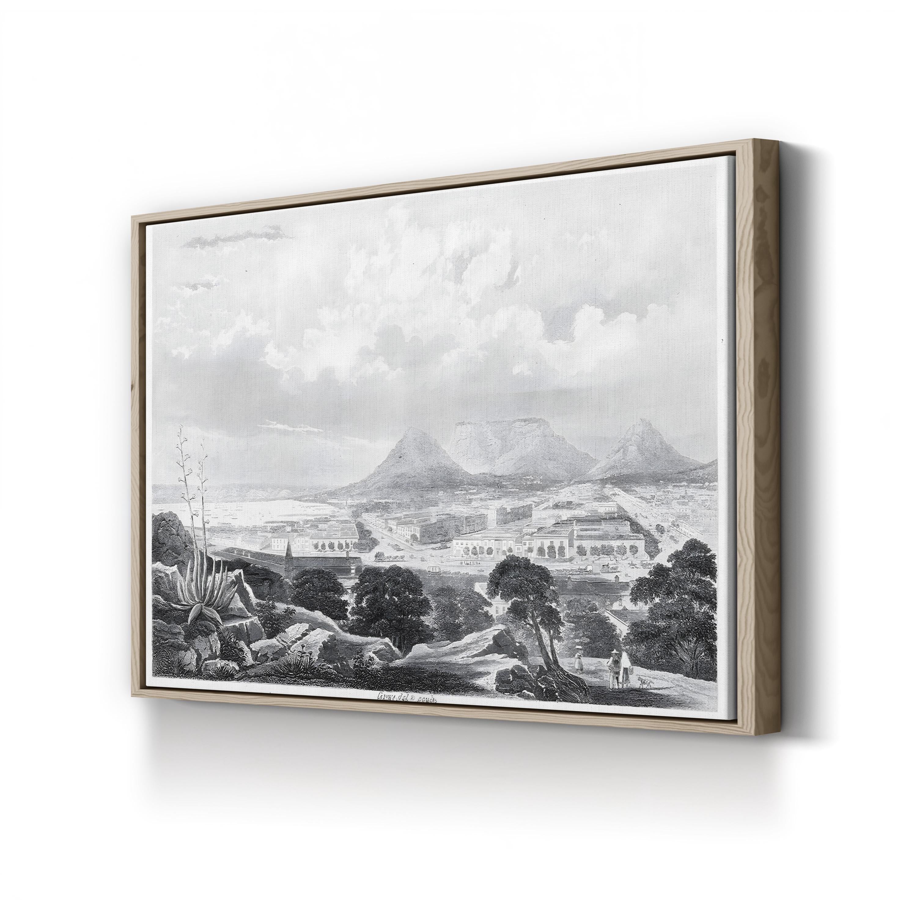 South Africa, Cape Town Wall Art – 19th Century Black and White Landscape