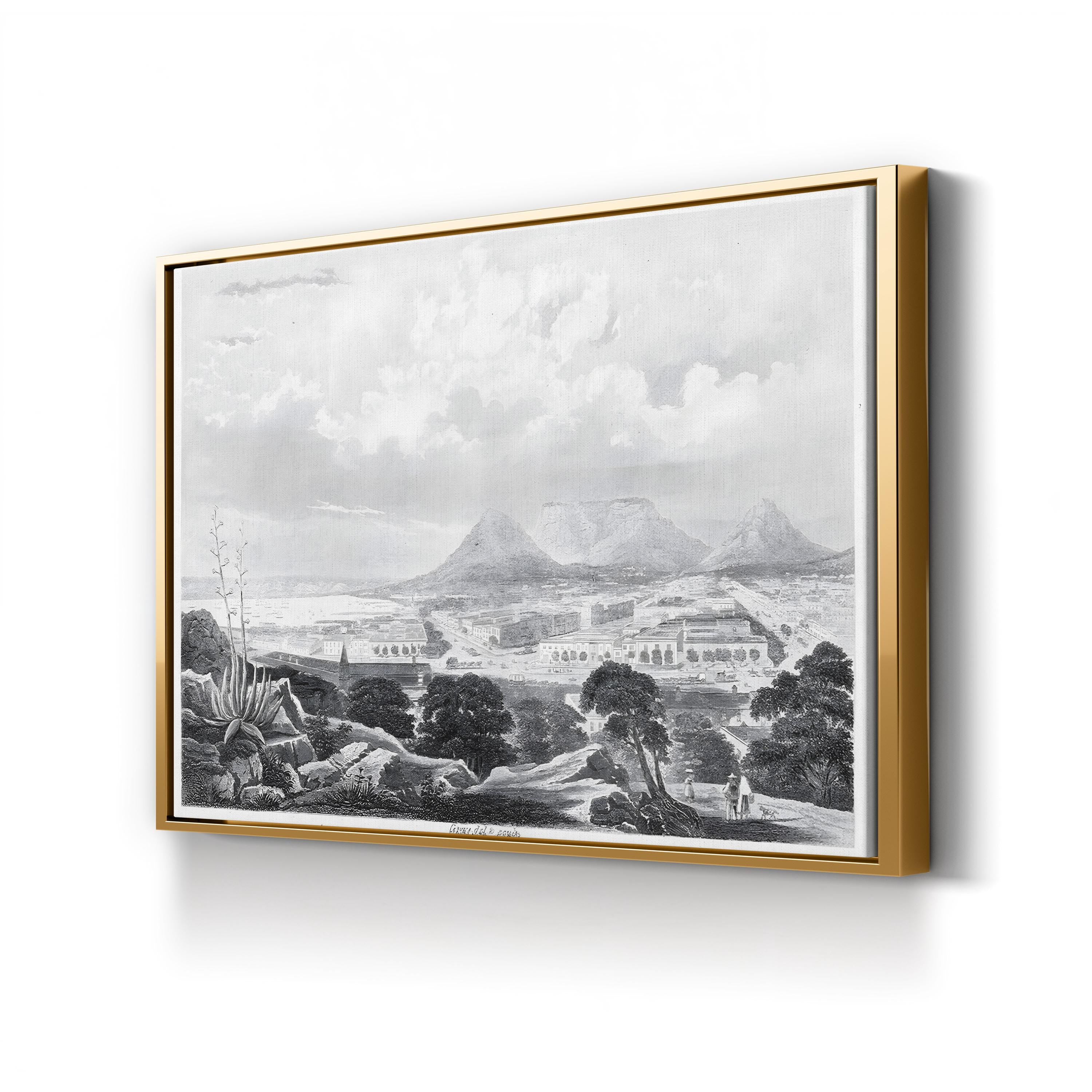 South Africa, Cape Town Wall Art – 19th Century Black and White Landscape