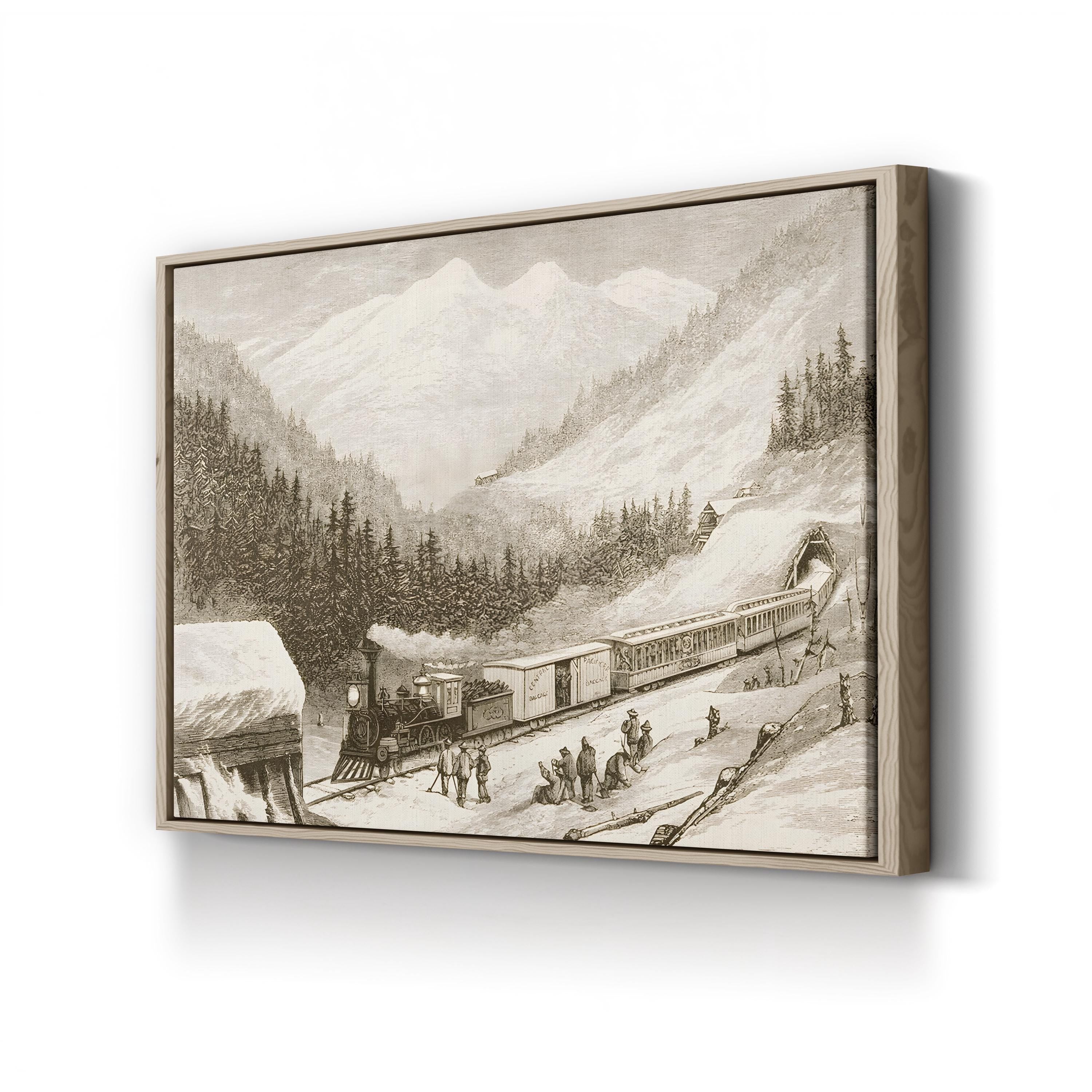Sierra Nevada Steam Train – Period Illustration Wall Art | Vintage Railroad Canvas Print