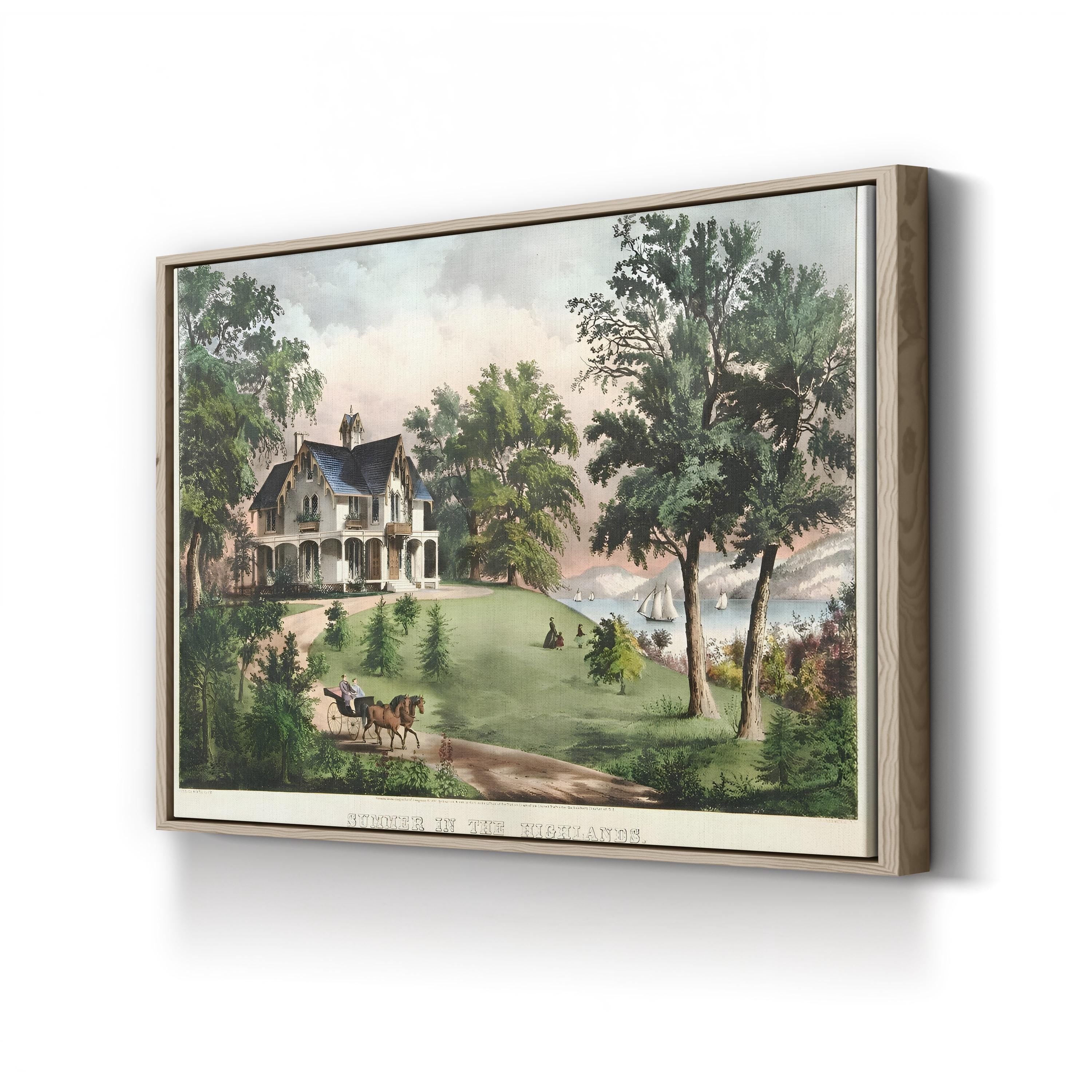 Summer in the Highlands, 1867 – Currier & Ives Wall Art | Scenic Landscape Canvas Print