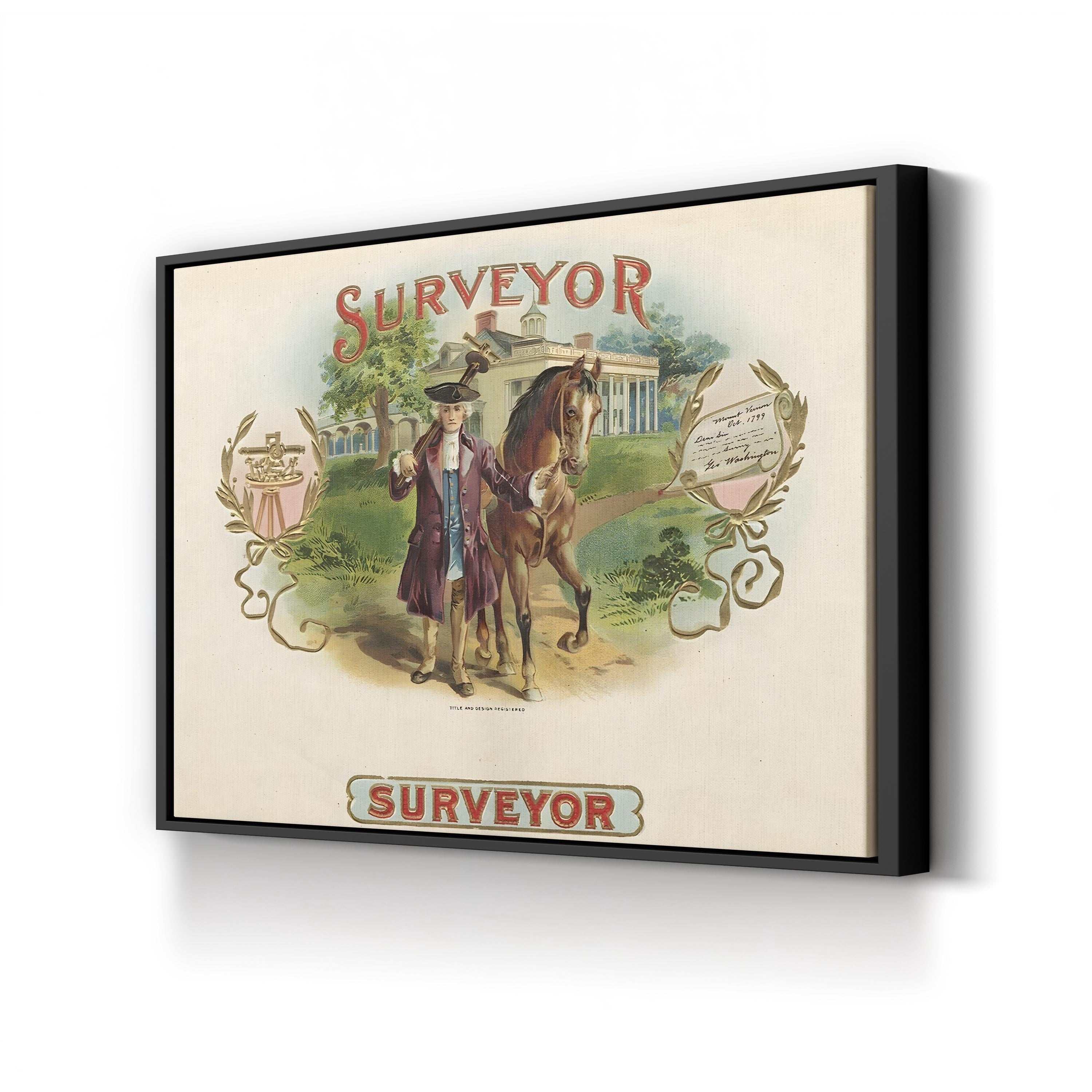 Vintage Surveyor’s Map – Period Illustration Wall Art | Historic Cartography Canvas Print