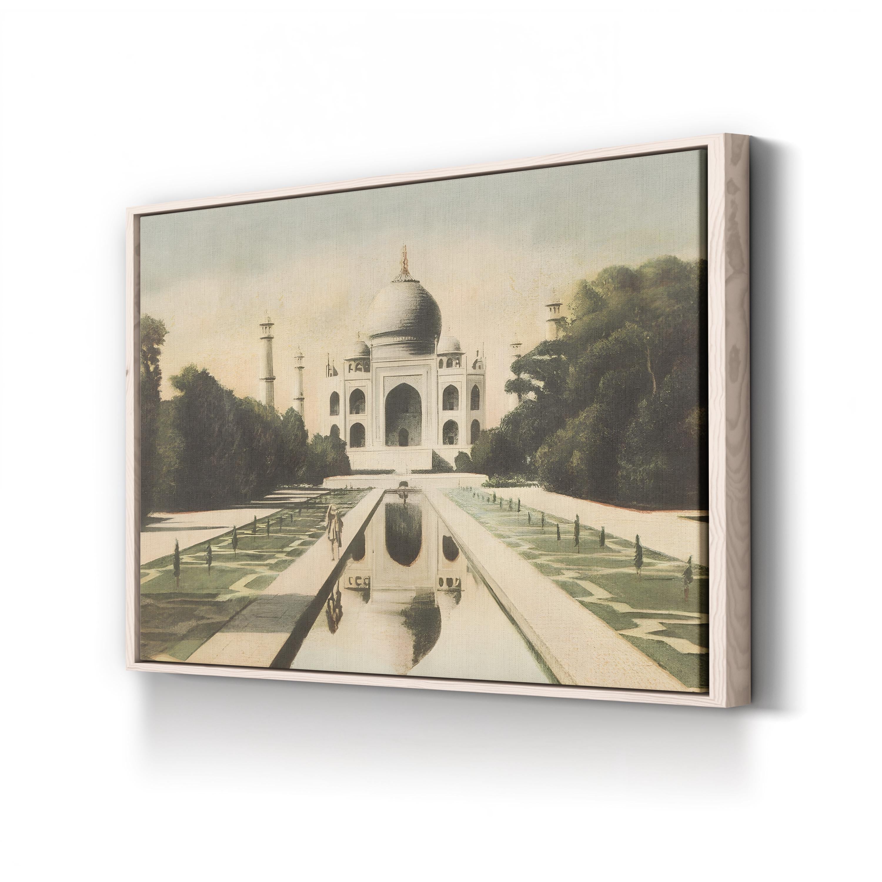 Taj Mahal Postcard I Canvas Print – Vintage India Architecture Wall Art