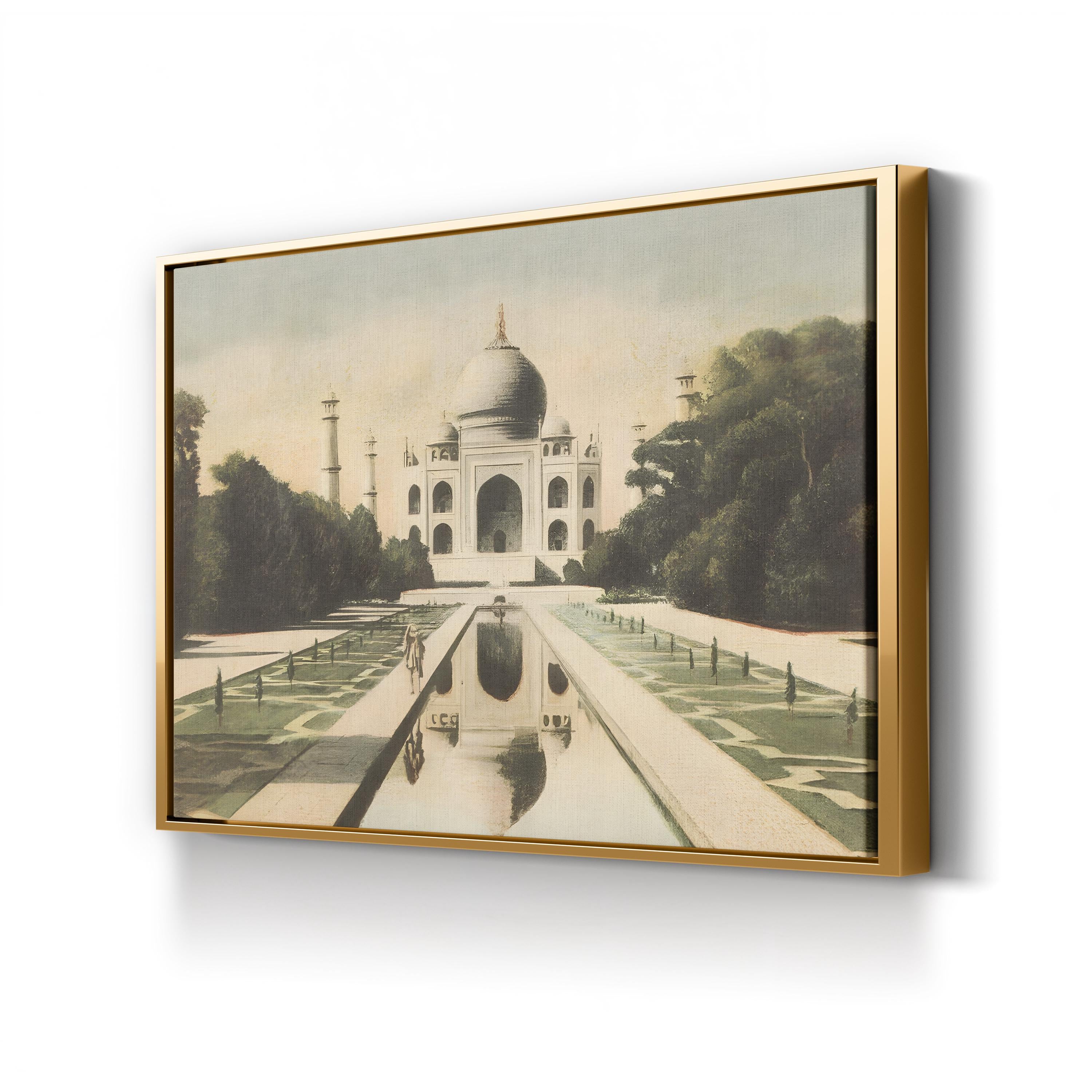 Taj Mahal Postcard I Canvas Print – Vintage India Architecture Wall Art
