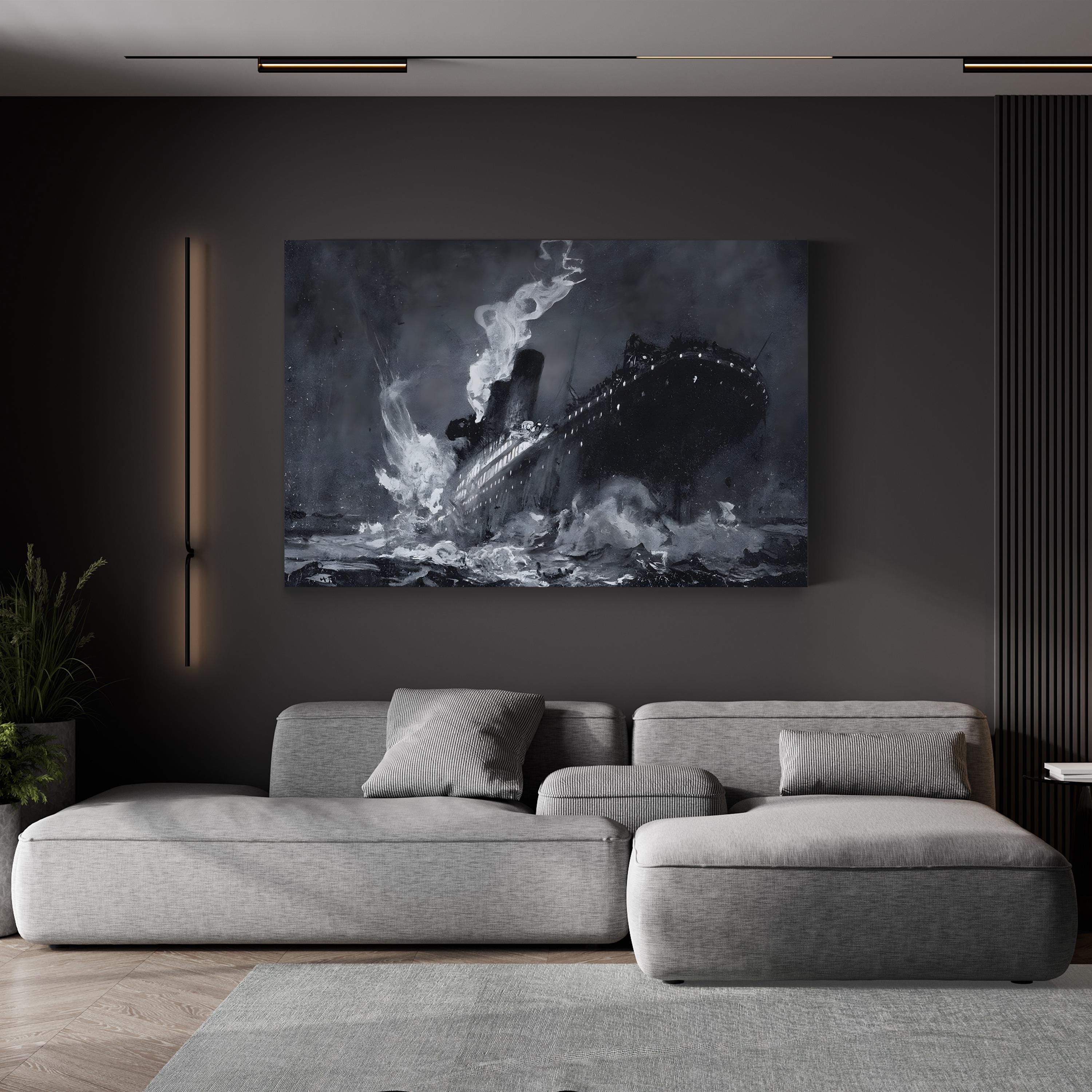 The 46,328 Tons RMS Titanic Sinking by Henry Reuterdahl canvas print, unframed gallery canvas