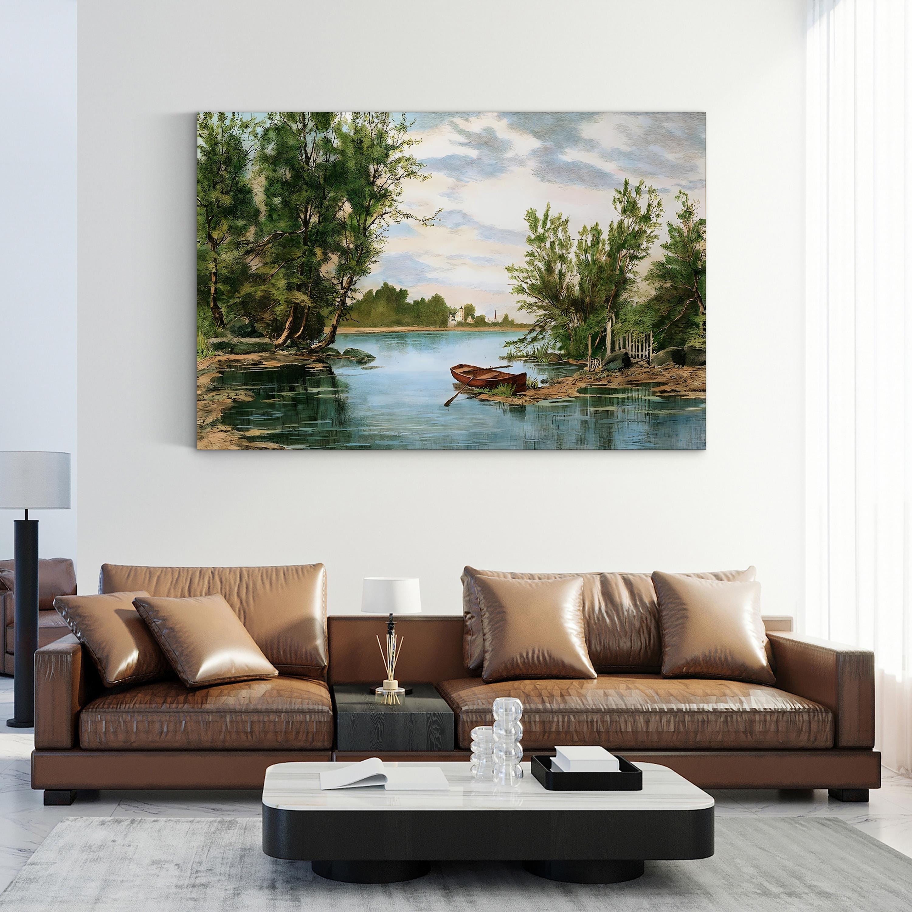 The Cove Canvas Art – Tranquil River Landscape Wall Decor