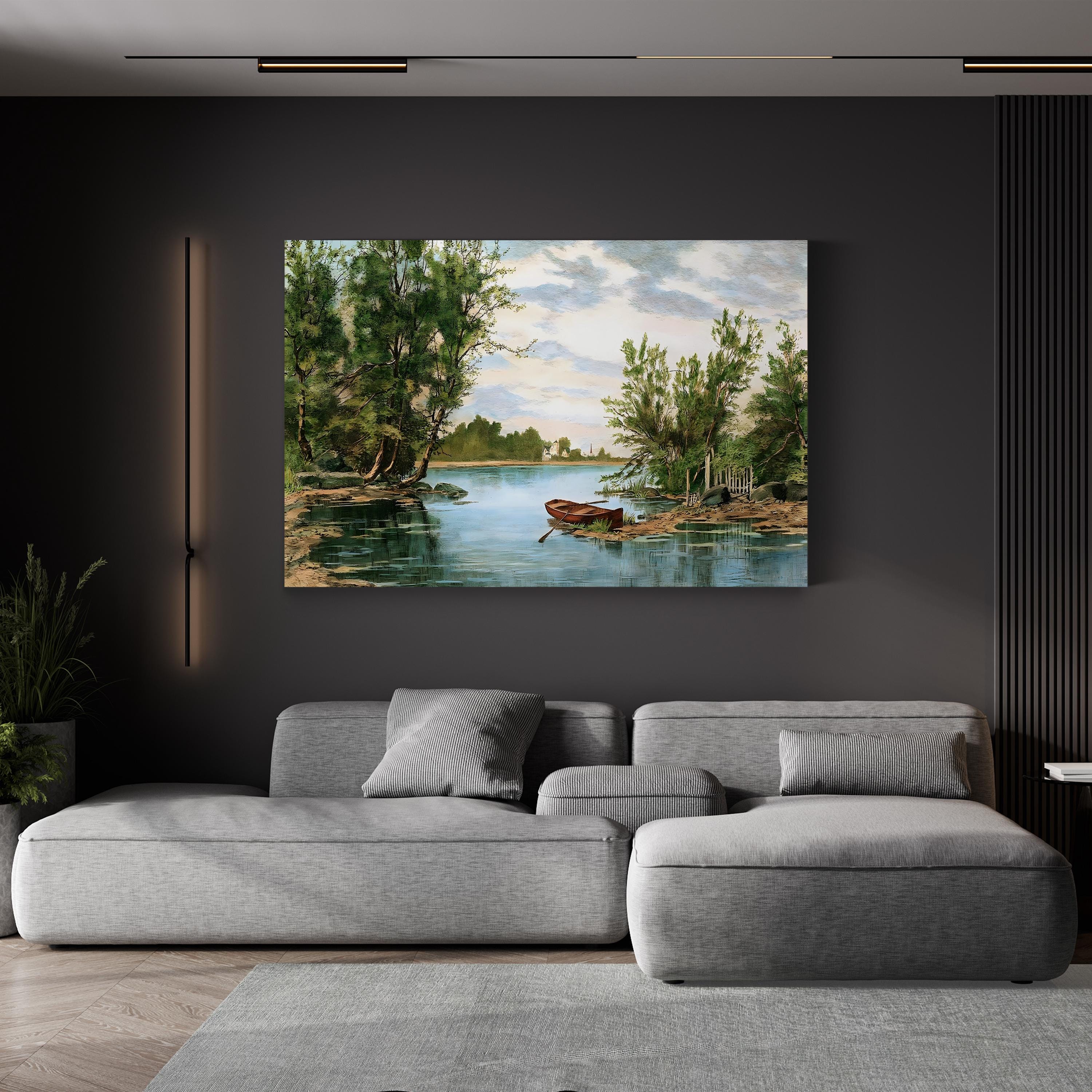 The Cove Canvas Art – Tranquil River Landscape Wall Decor