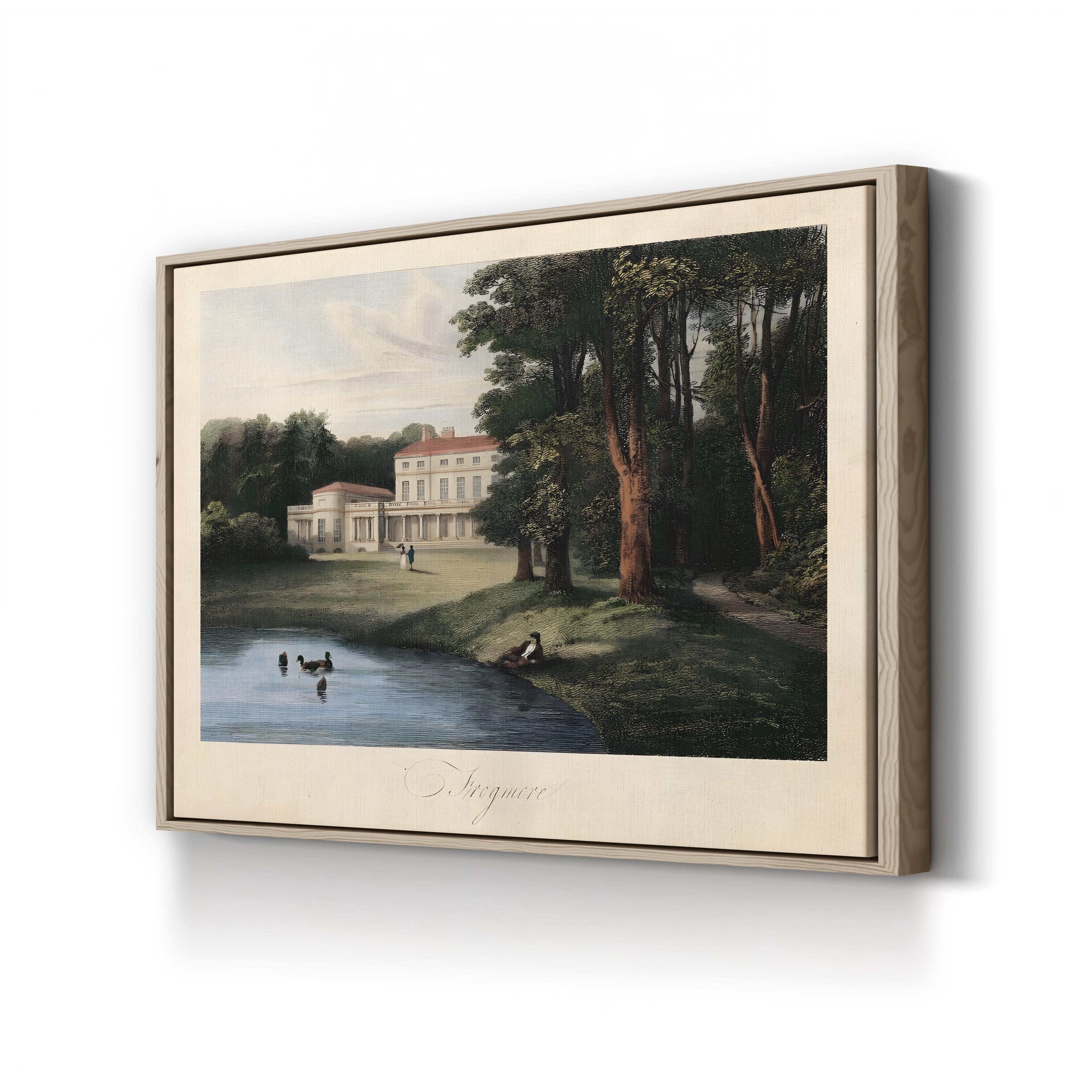 English Countryside I River Estate – Period Illustration Wall Art | Pastoral Landscape Canvas Print