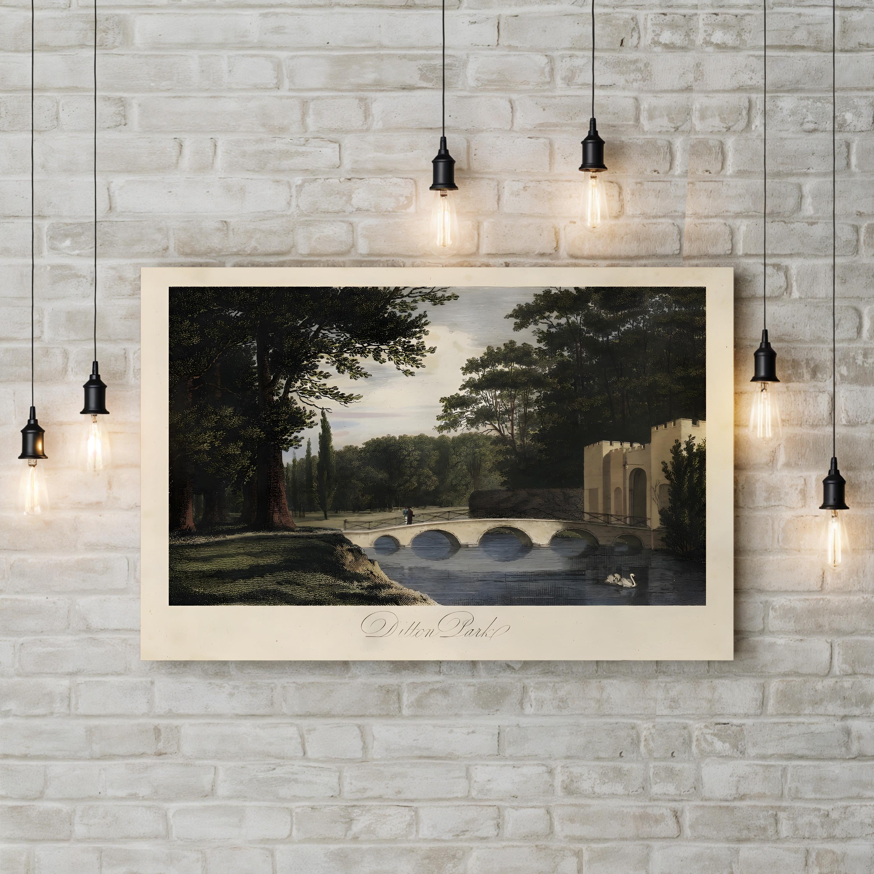 The English Countryside II Wall Art by James Hakewill: Antique British Landscape Canvas Print