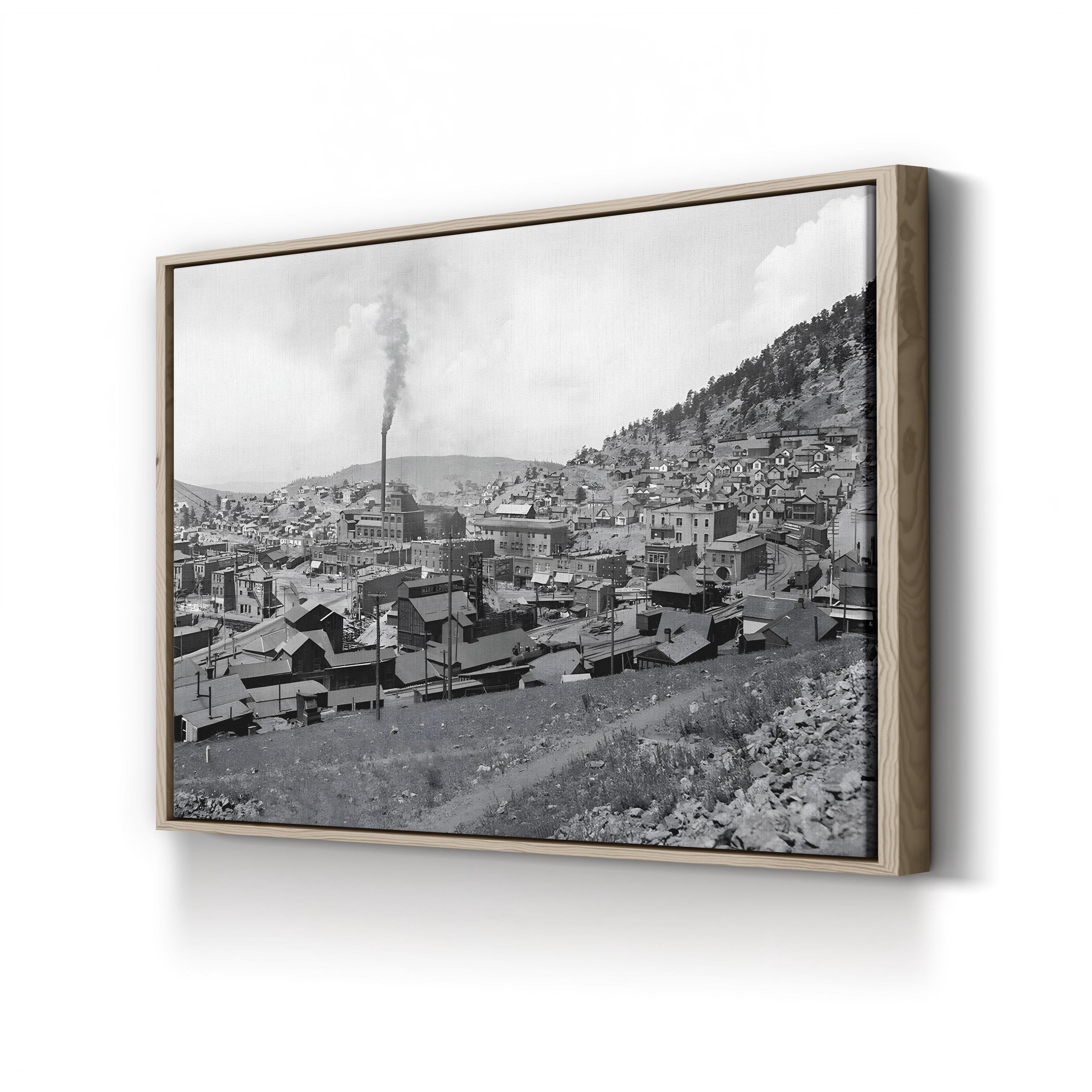 The Gold Coin Mine in Victor, Colorado, c. 1900 by William Henry Jackson canvas print in an oak frame
