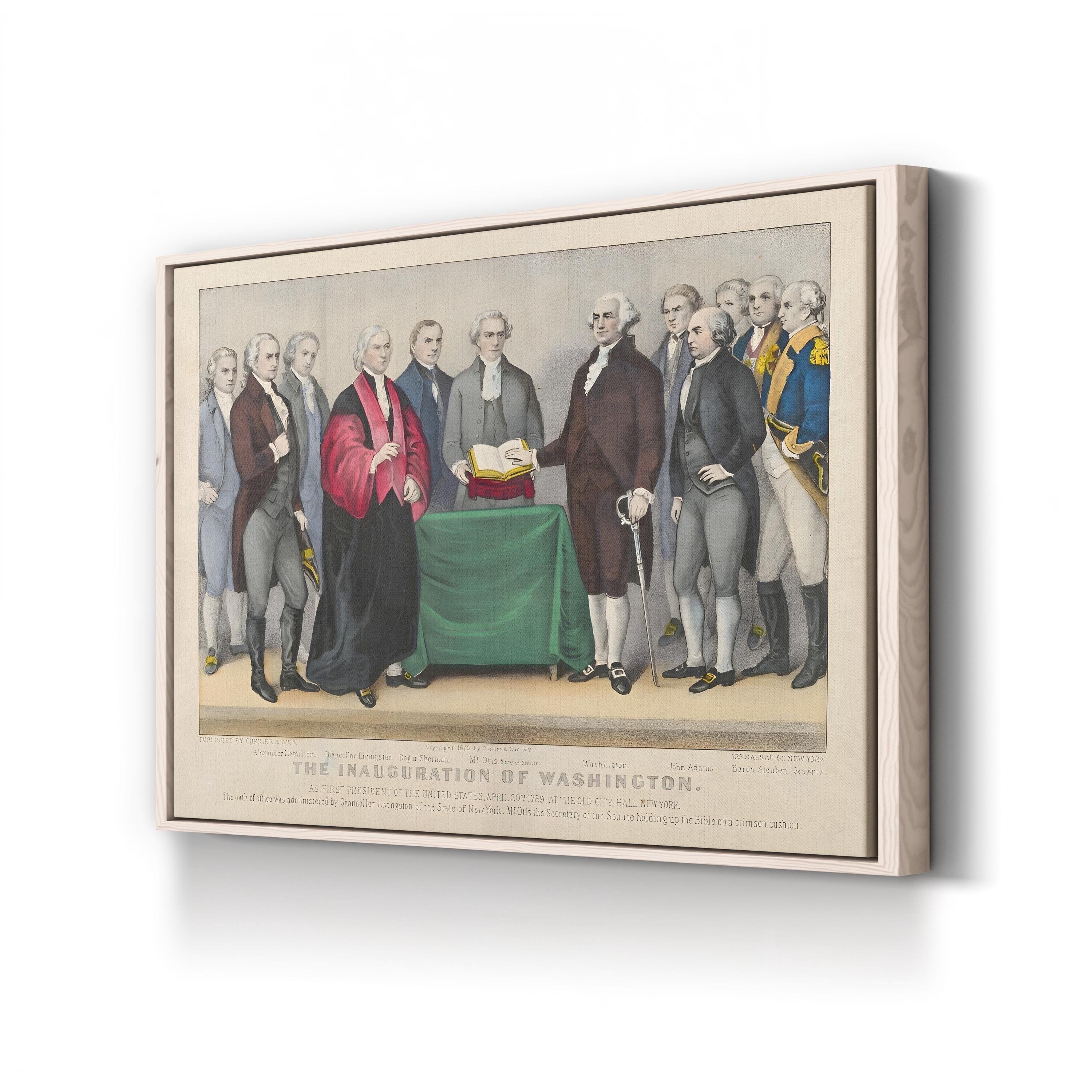 George Washington Inauguration Wall Art – Currier & Ives 1789 American History Lithograph Print