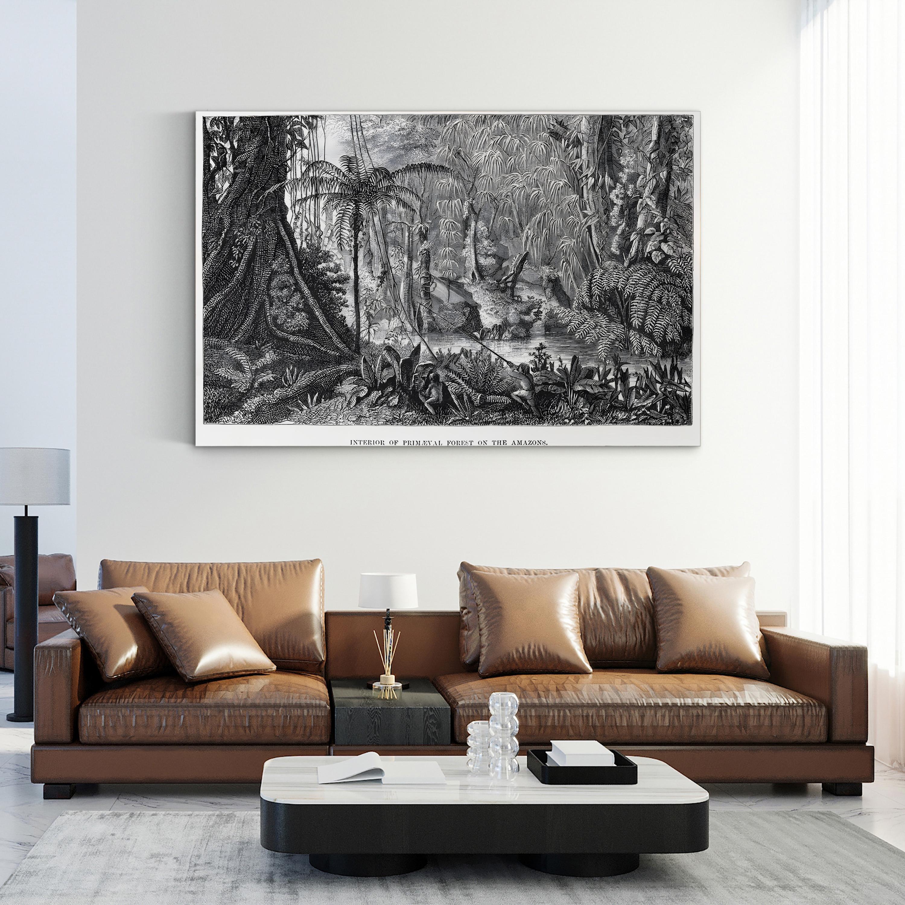 Vintage Amazon Rainforest Interior Canvas Print: Henry Walter Bates (1863)