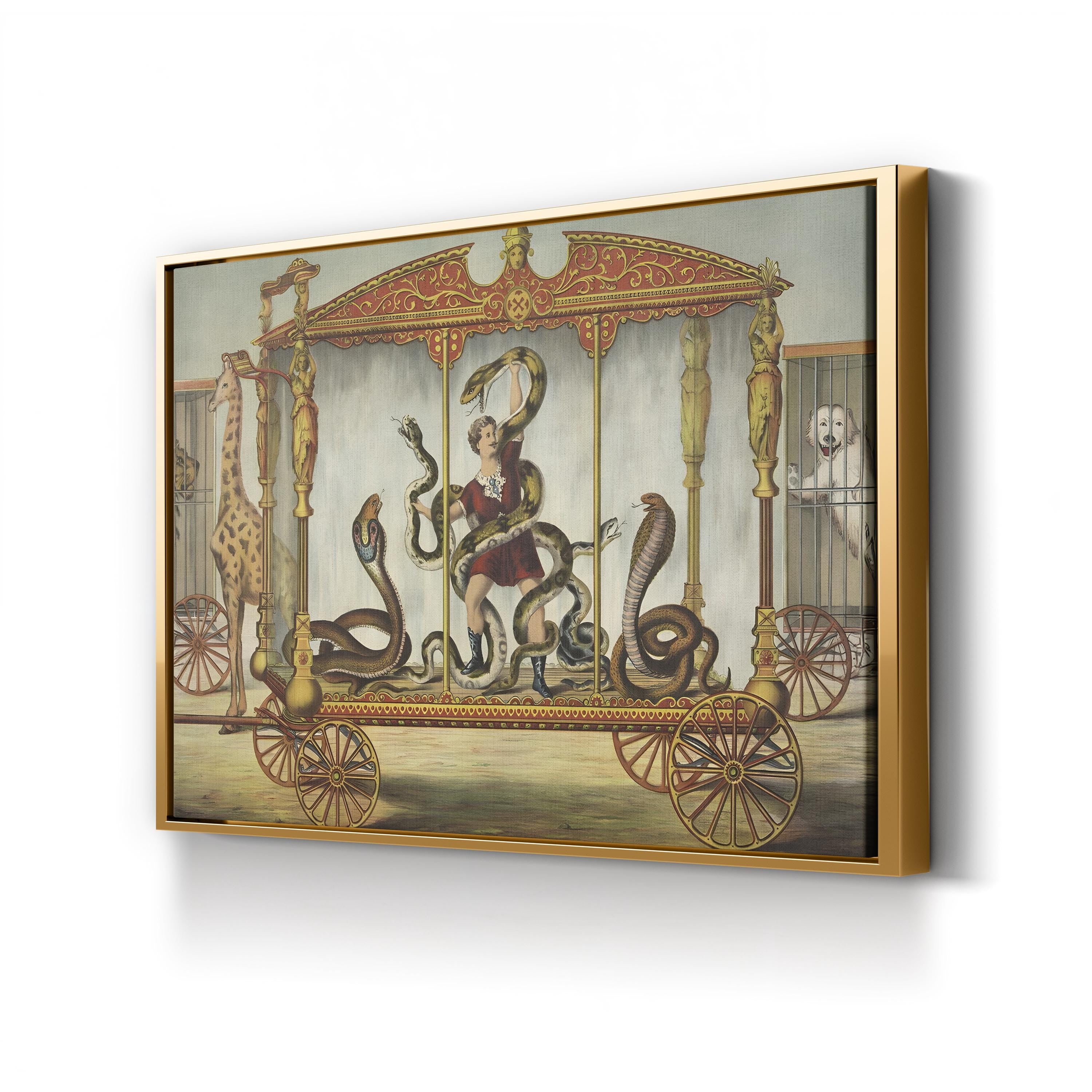 1874 Circus Snake Wagon – Period Illustration Wall Art | Vintage Circus Poster Canvas Print
