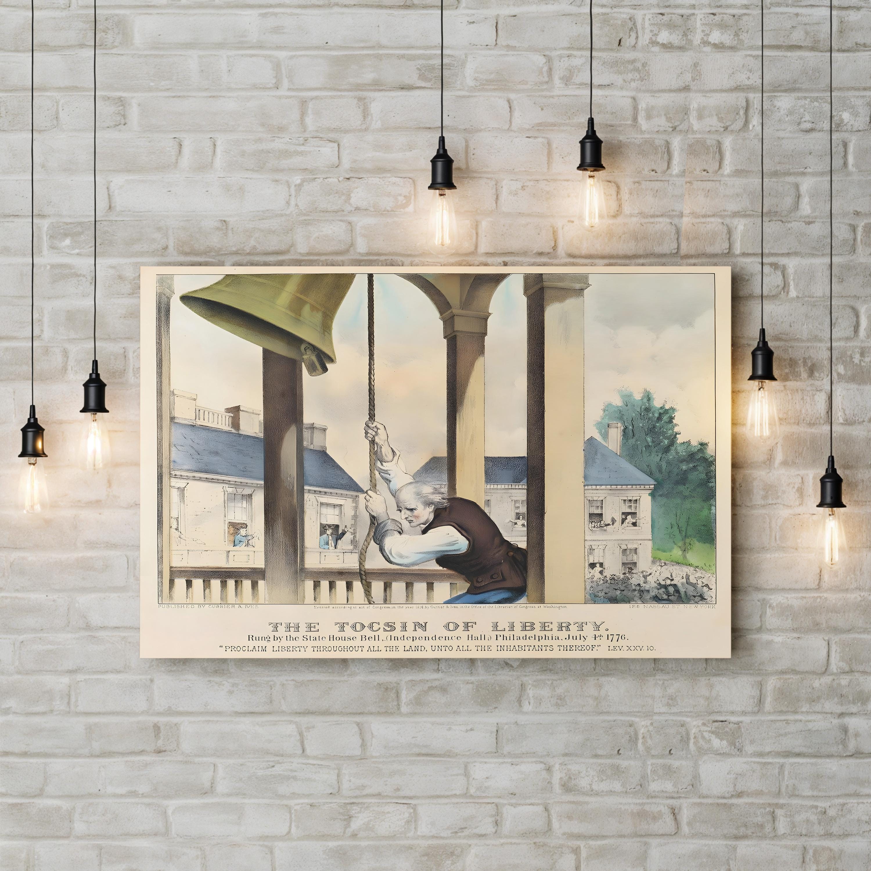 The Tocsin of Liberty 1776 – Currier & Ives Wall Art | Vintage Patriotic Canvas Print
