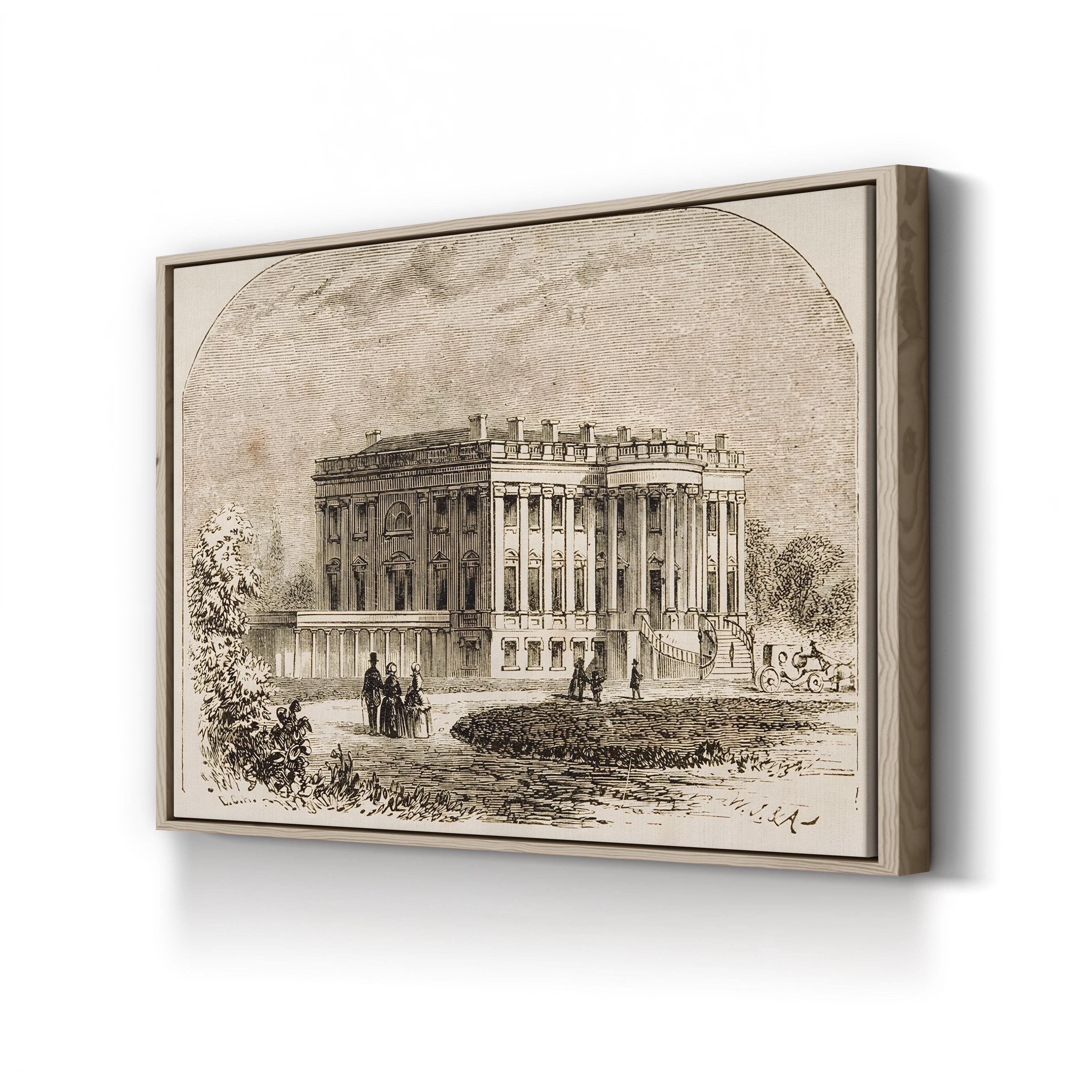 The White House, 1870s – Period Illustration Wall Art | Historic Engraving Canvas Print