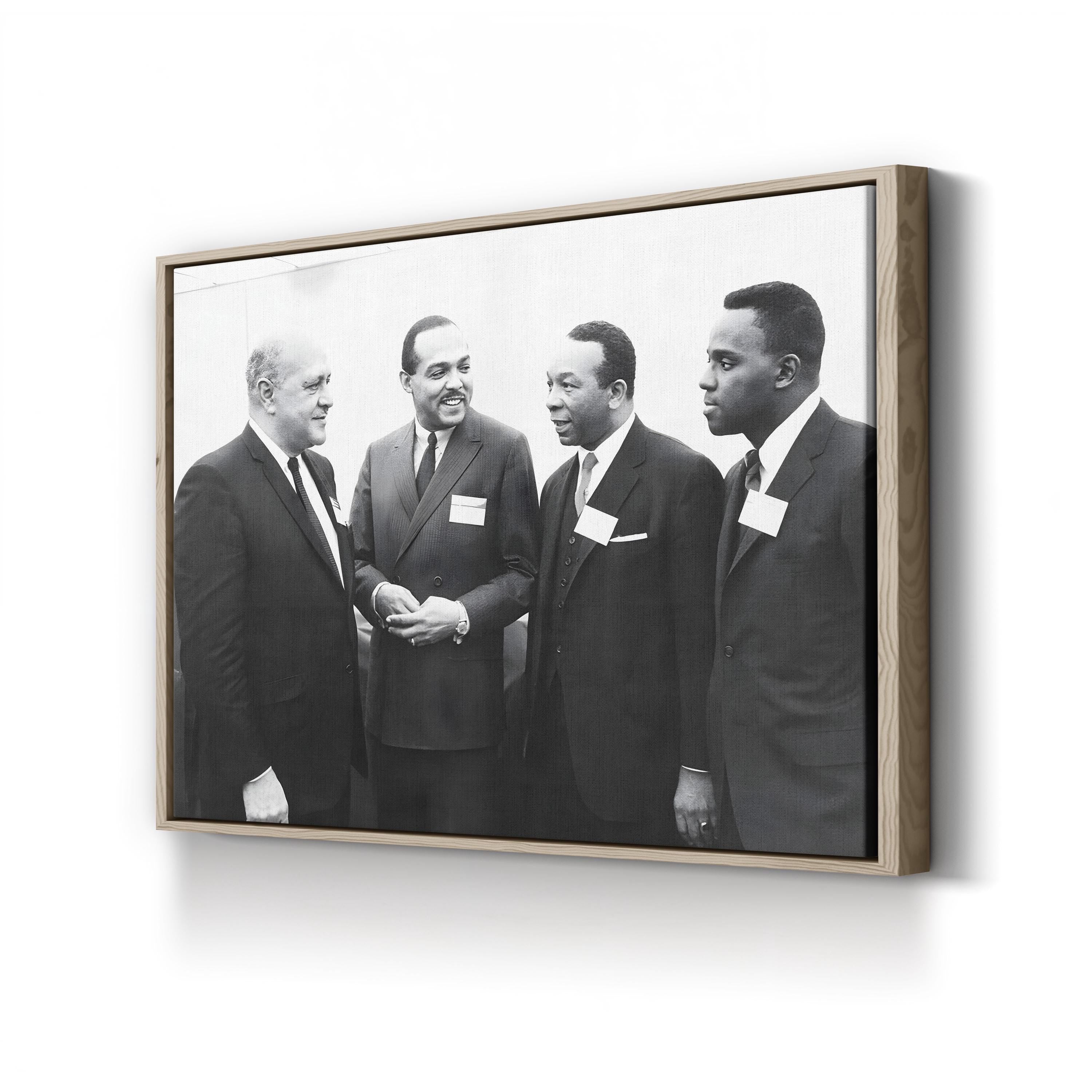 Three African-American Mayors with Robert Weaver Wall Art – Historic Black & White Photography