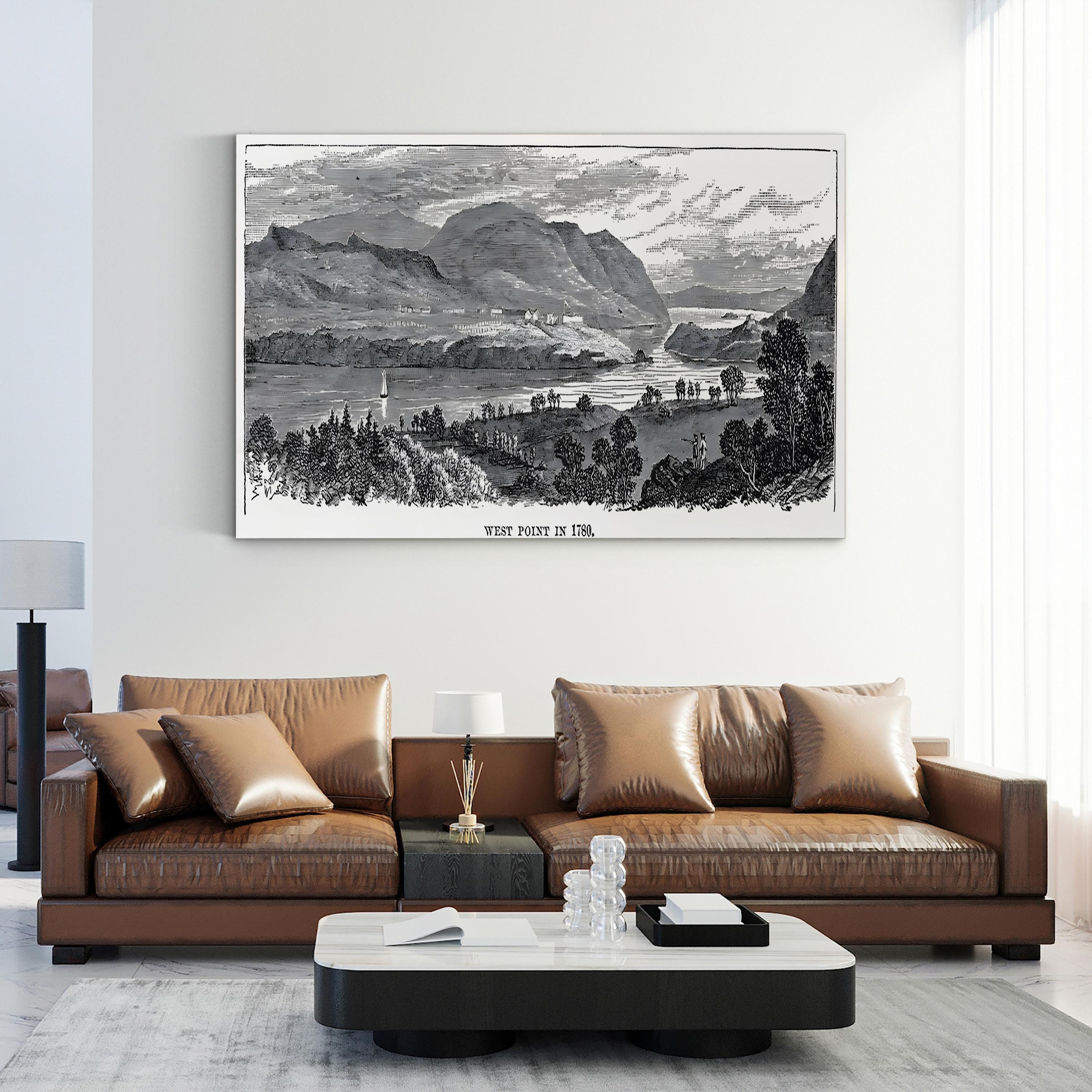 West Point 1780 Hudson River – Period Illustration Wall Art | Vintage Military Canvas Print