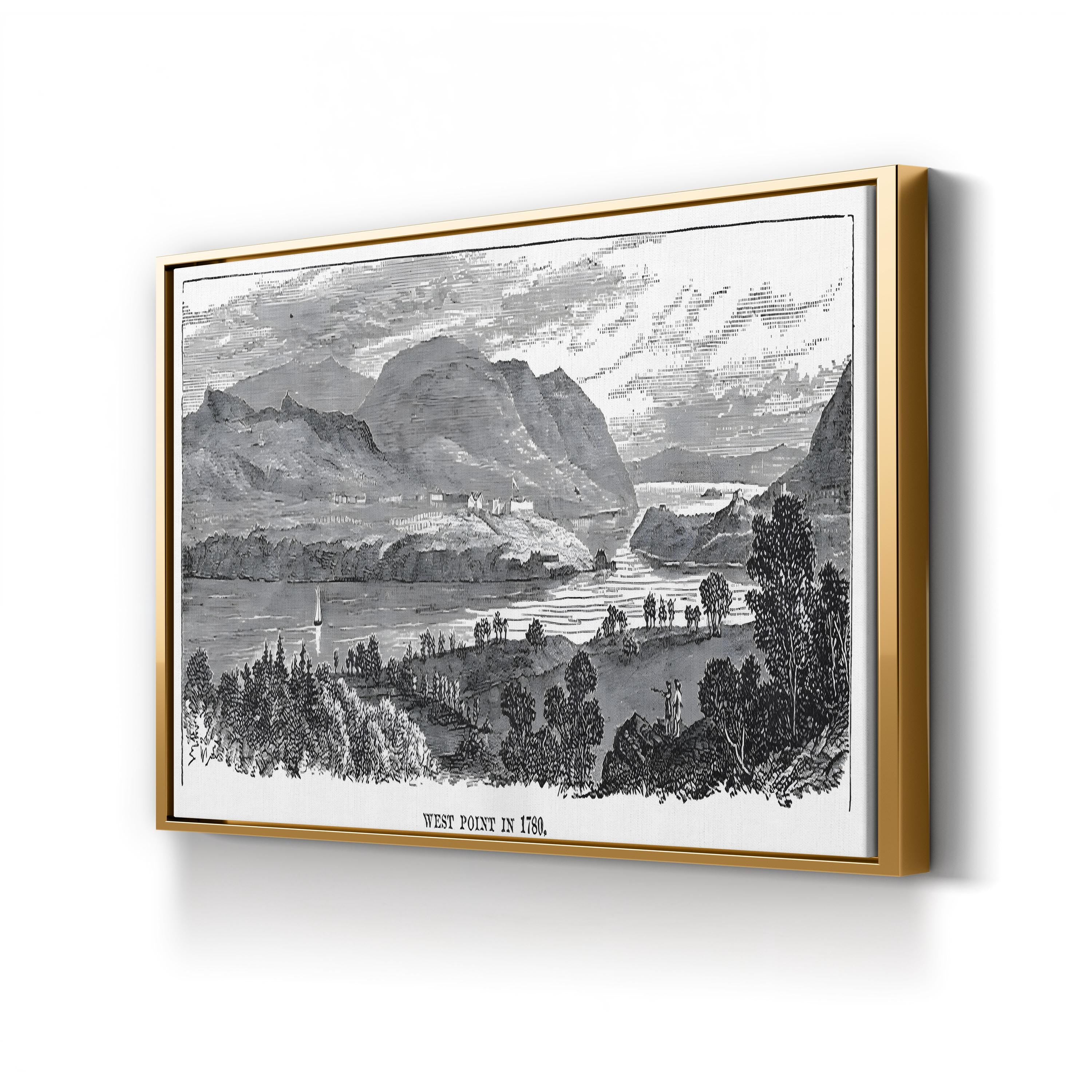 West Point 1780 Hudson River – Period Illustration Wall Art | Vintage Military Canvas Print