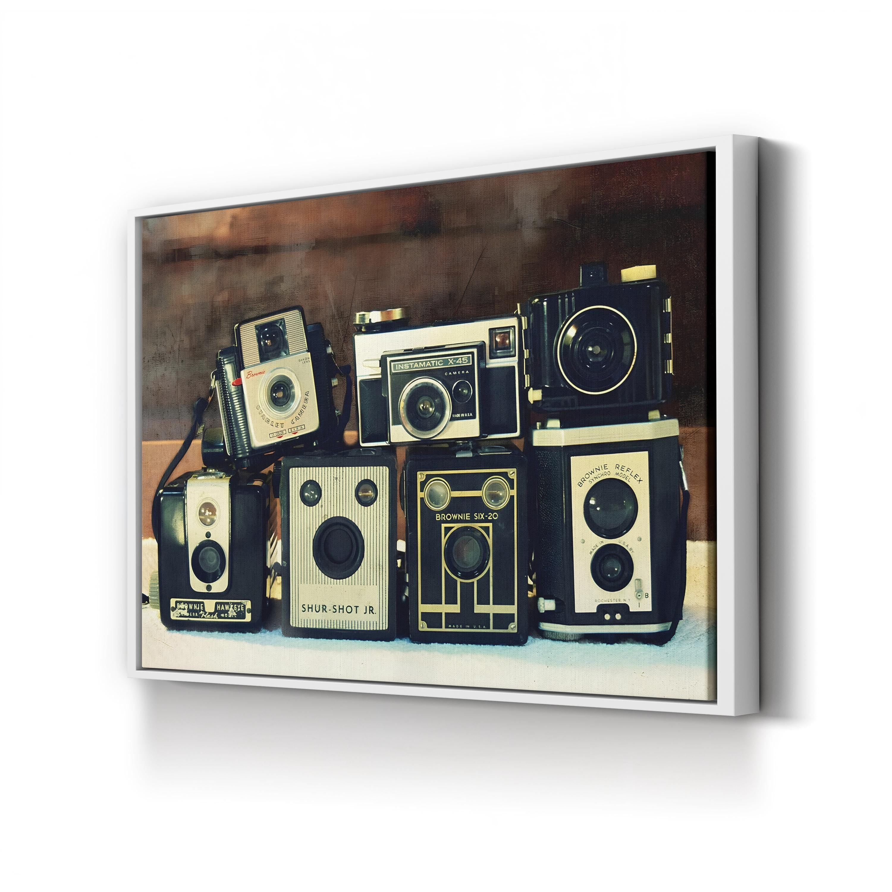 20th-Century Vintage Camera Still Life Canvas Print