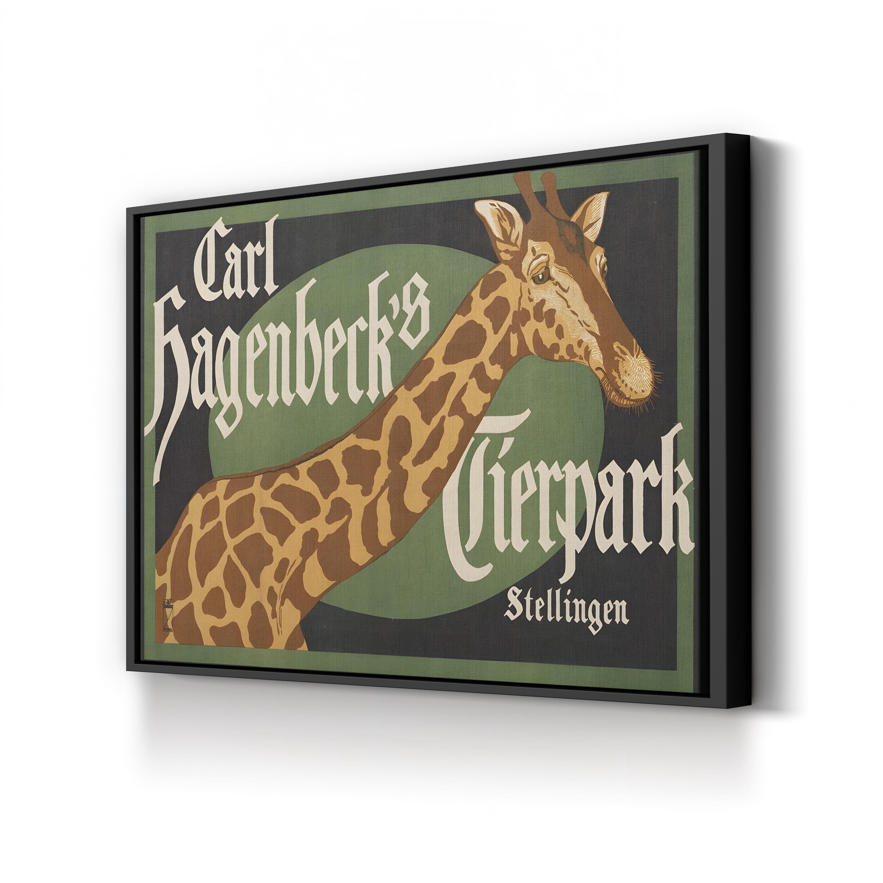 Early 20th-Century Zoo Carl Hagenbeck’s Giraffe Zoo Poster Wall Art