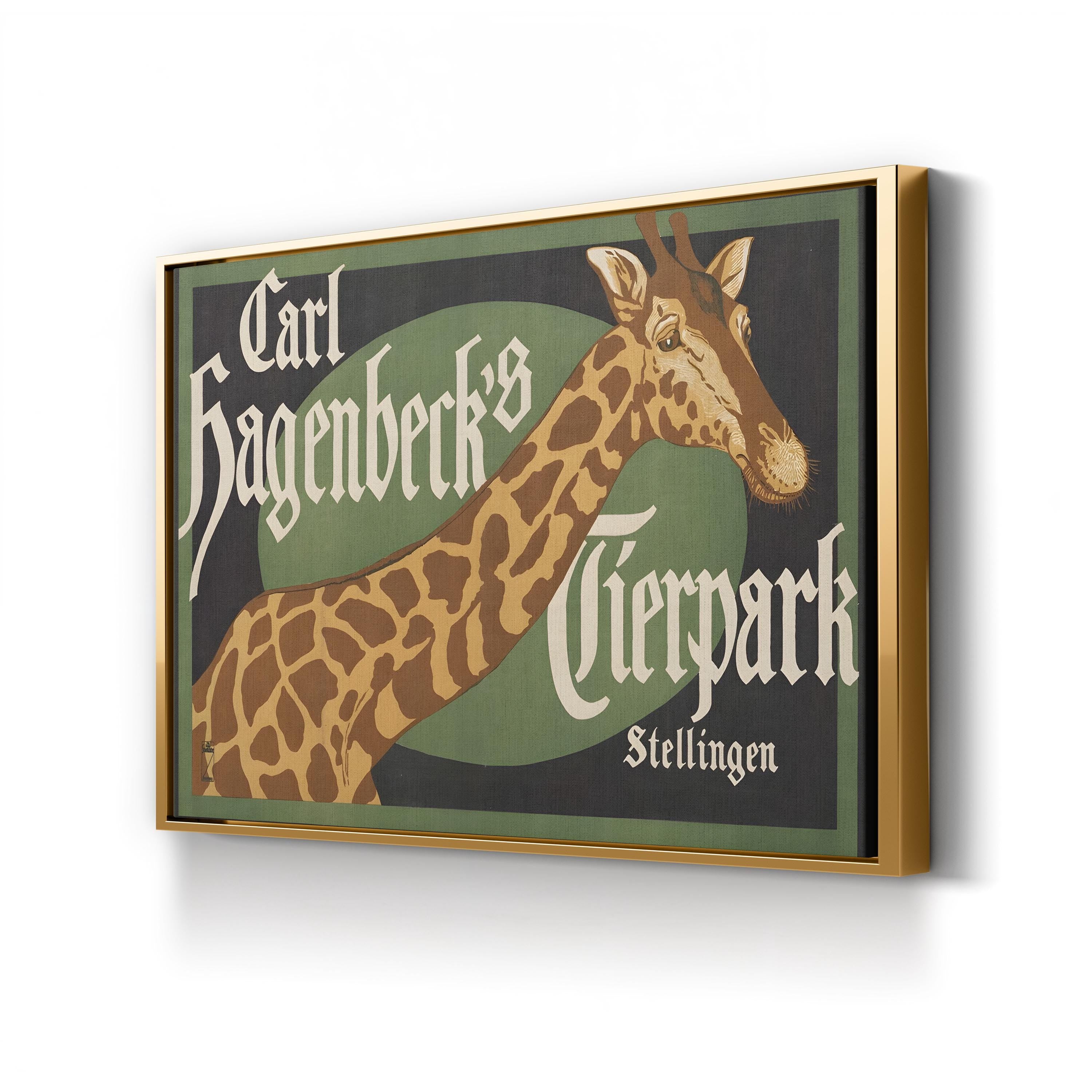 Early 20th-Century Zoo Carl Hagenbeck’s Giraffe Zoo Poster Wall Art