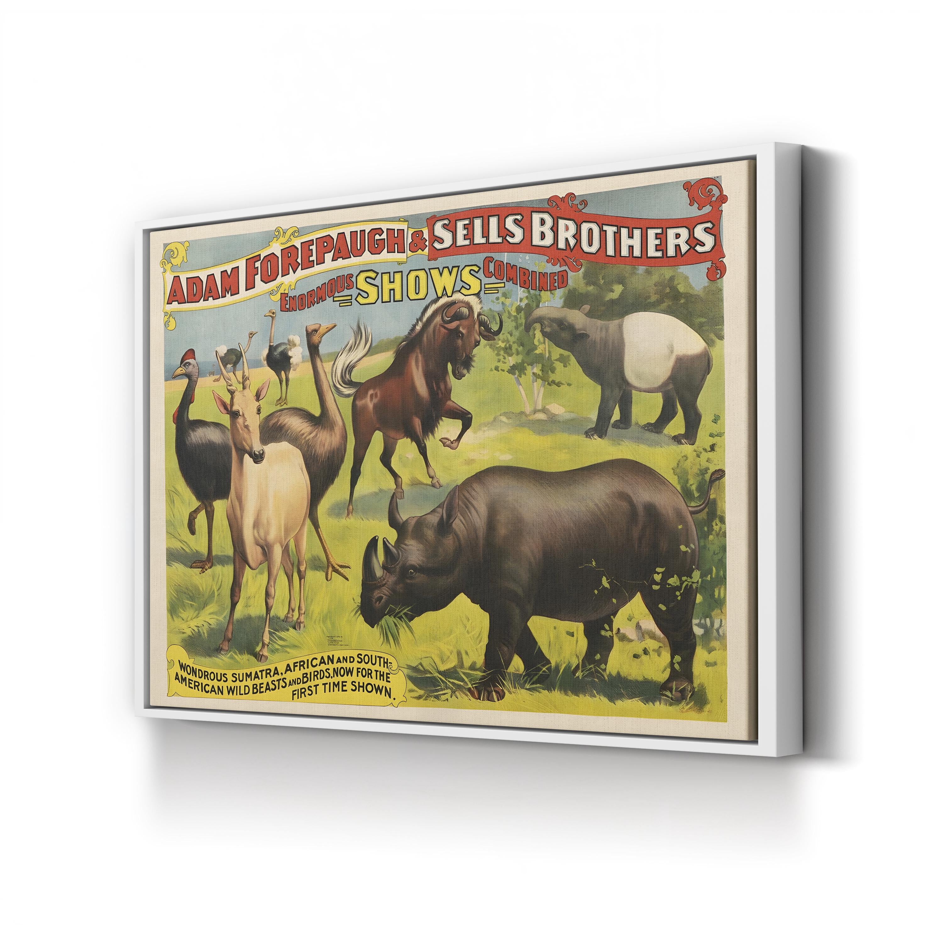 Forepaugh & Sells Exotic Animals Circus – Period Illustration Wall Art | Vintage Poster Canvas Print