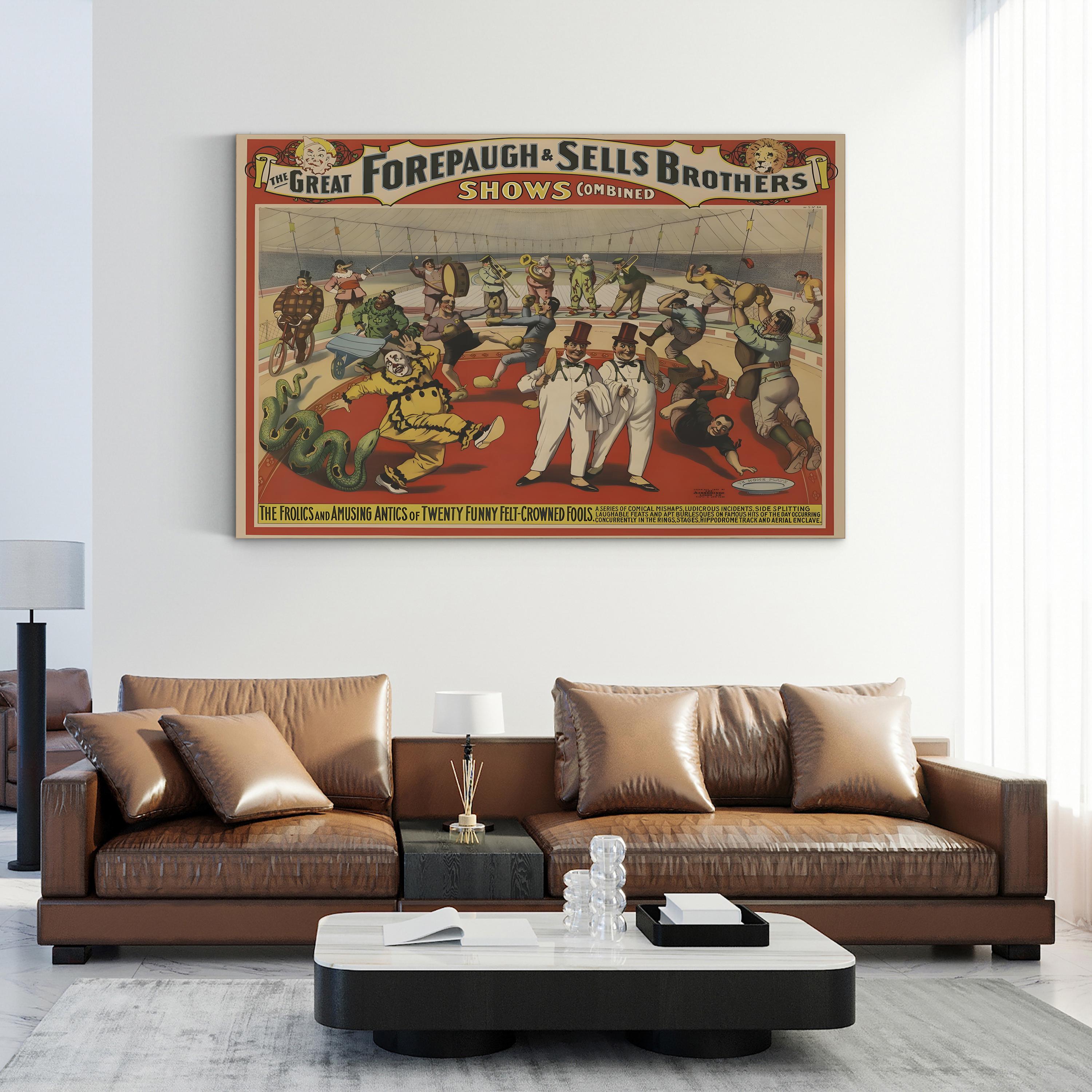 Adam Forepaugh & Sells Brothers Circus – Period Illustration Wall Art | Vintage Poster Canvas Print