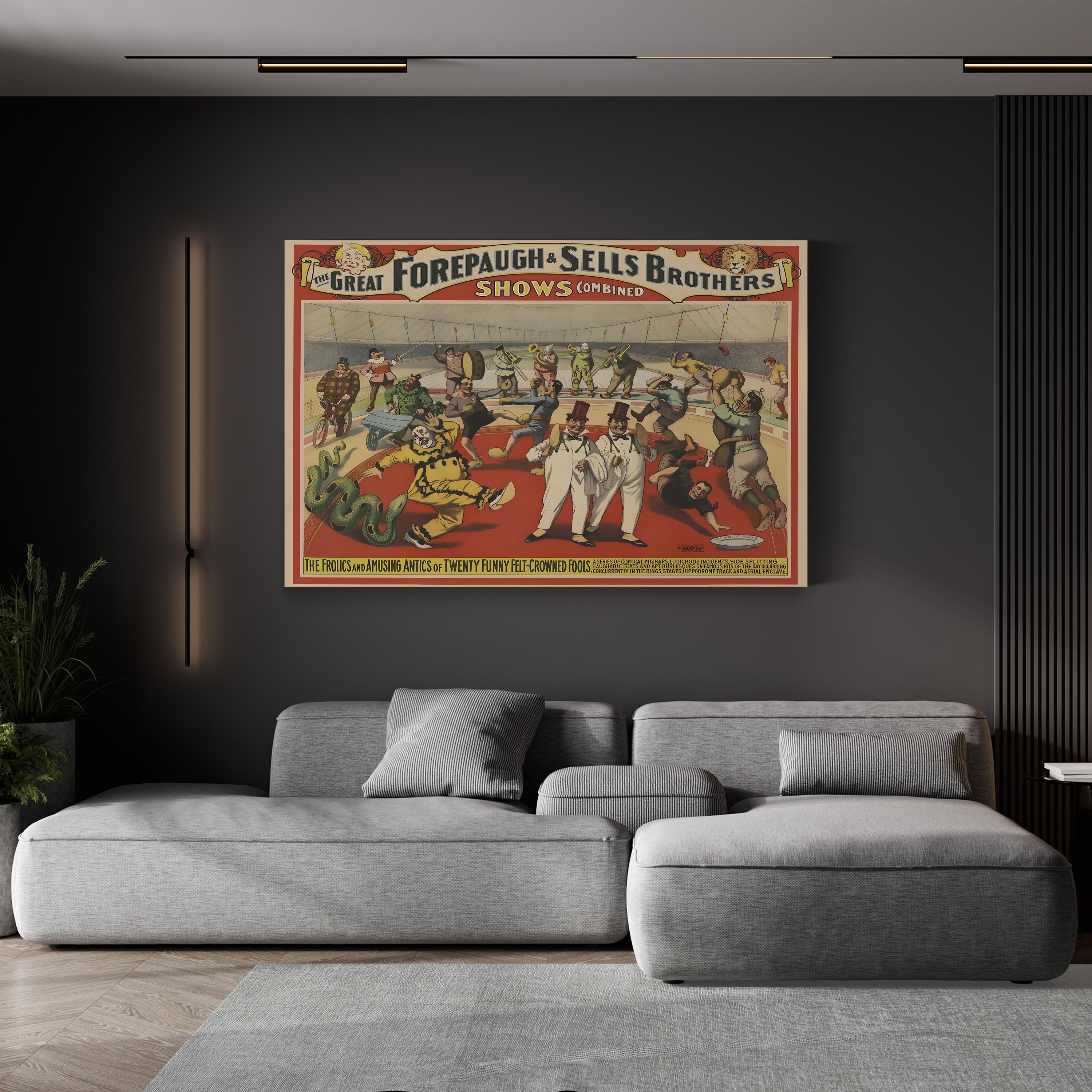 Adam Forepaugh & Sells Brothers Circus – Period Illustration Wall Art | Vintage Poster Canvas Print