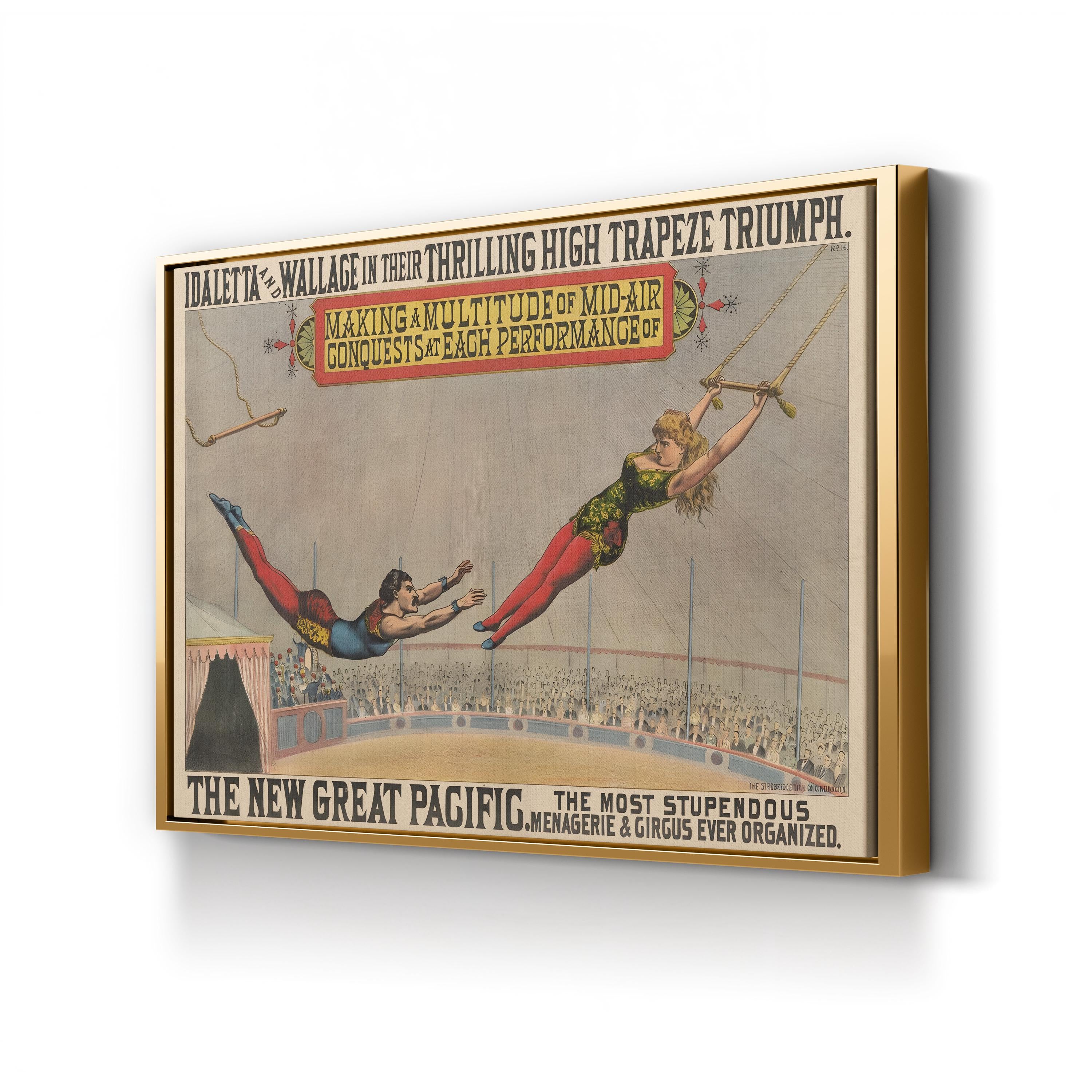 Circus Trapeze Artists Poster – Period Illustration Wall Art | Vintage Circus Canvas Print