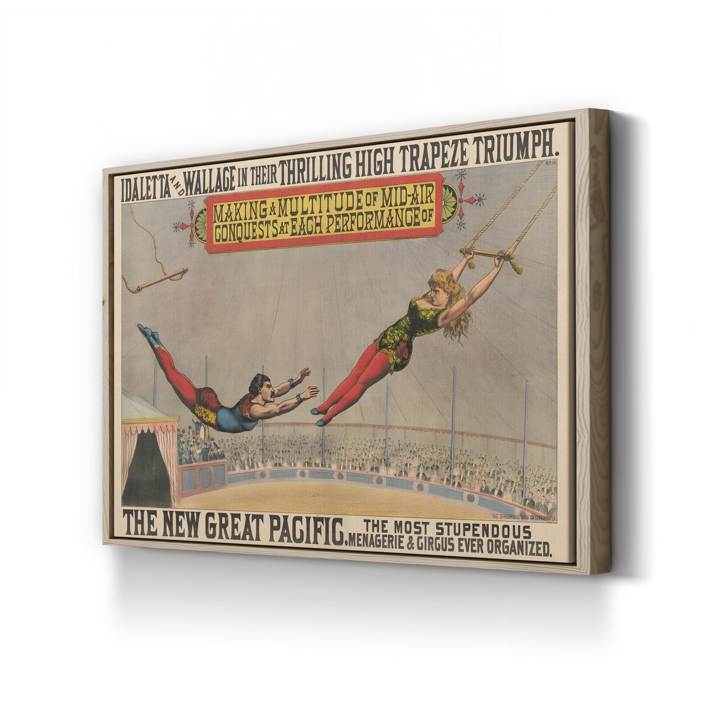 Circus Trapeze Artists Poster – Period Illustration Wall Art | Vintage Circus Canvas Print