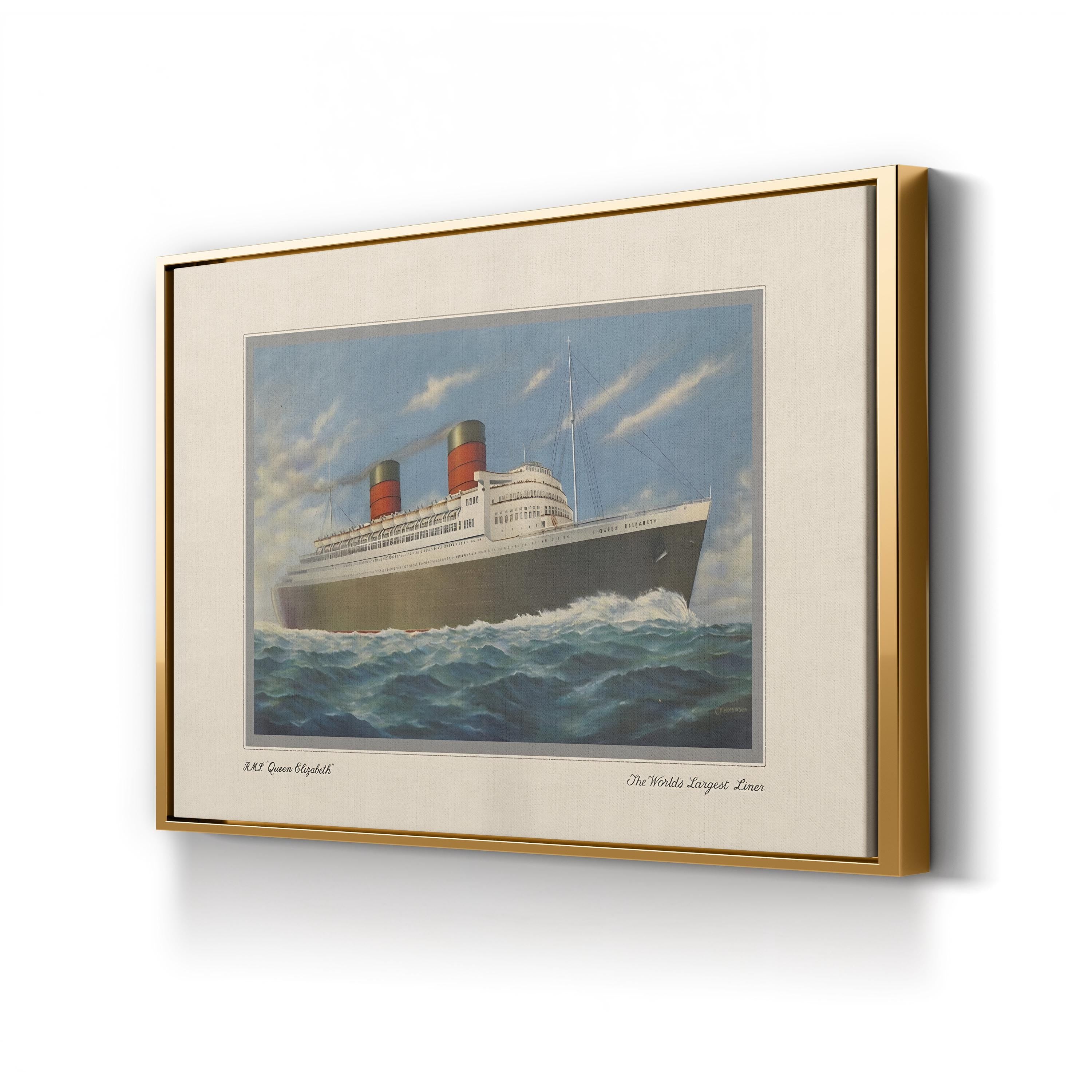 Vintage Cruise II Wall Art – R.M.S. Queen Elizabeth Nautical Maritime Artwork