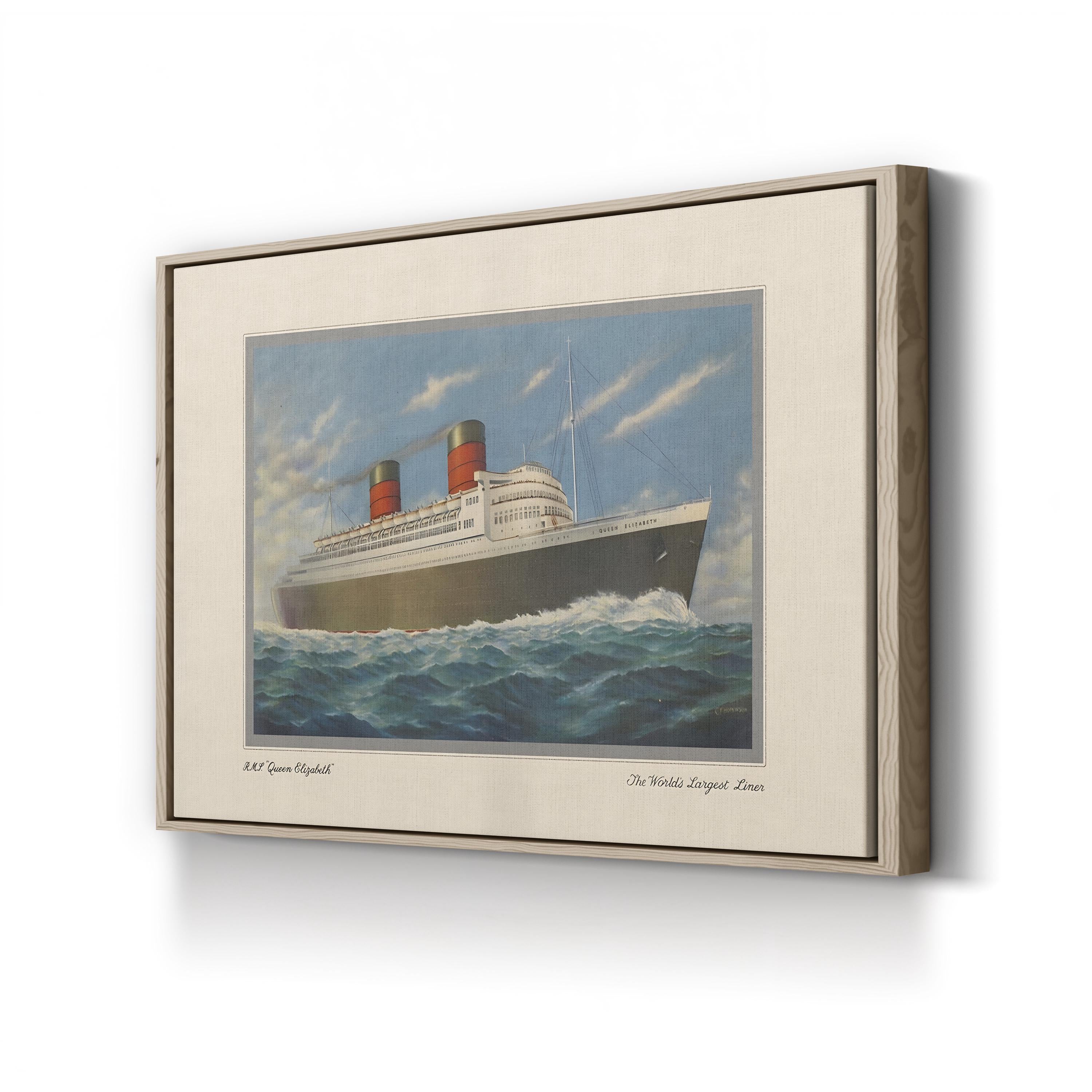 Vintage Cruise II Wall Art – R.M.S. Queen Elizabeth Nautical Maritime Artwork