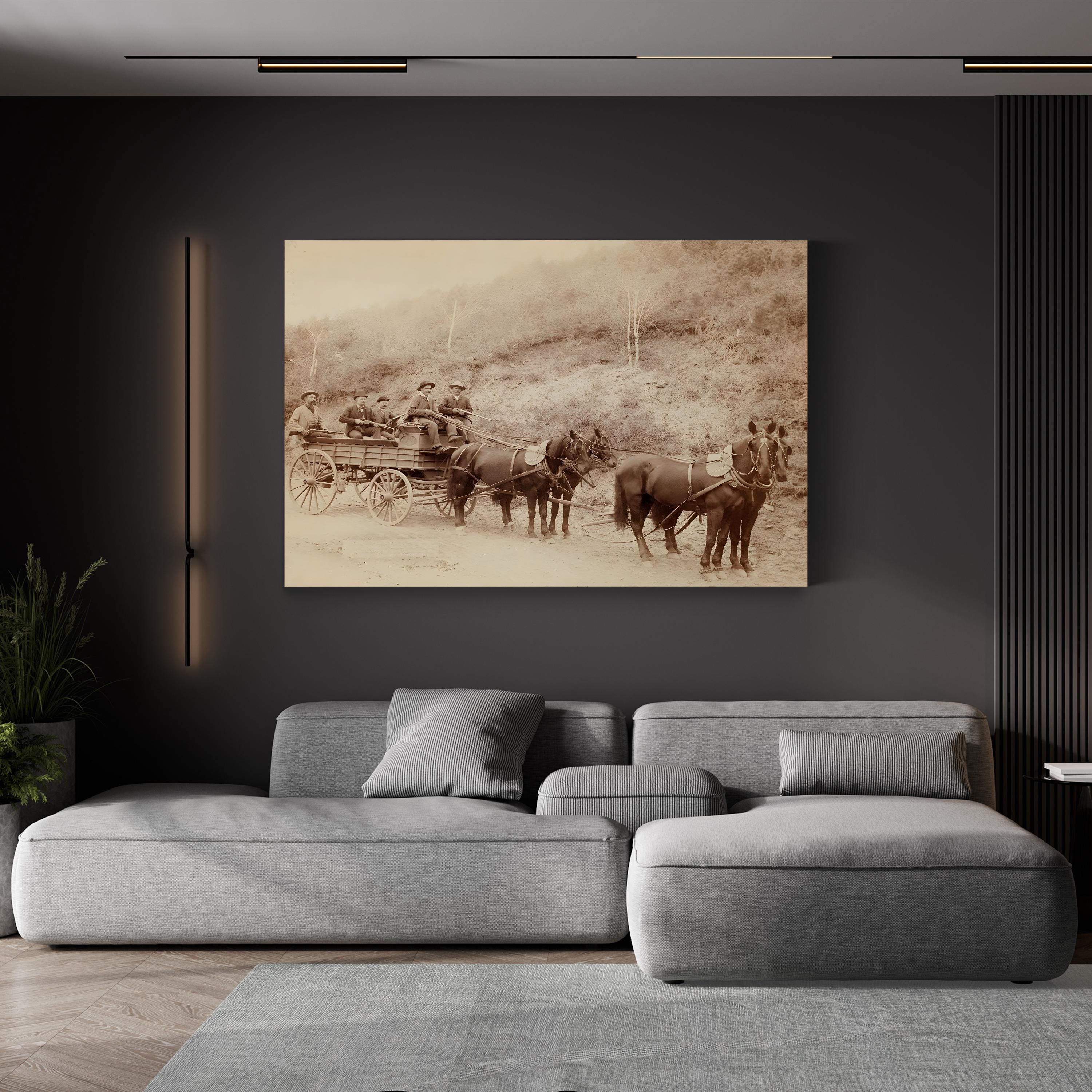 Old West Express Wagon canvas print in Gallery Canvas