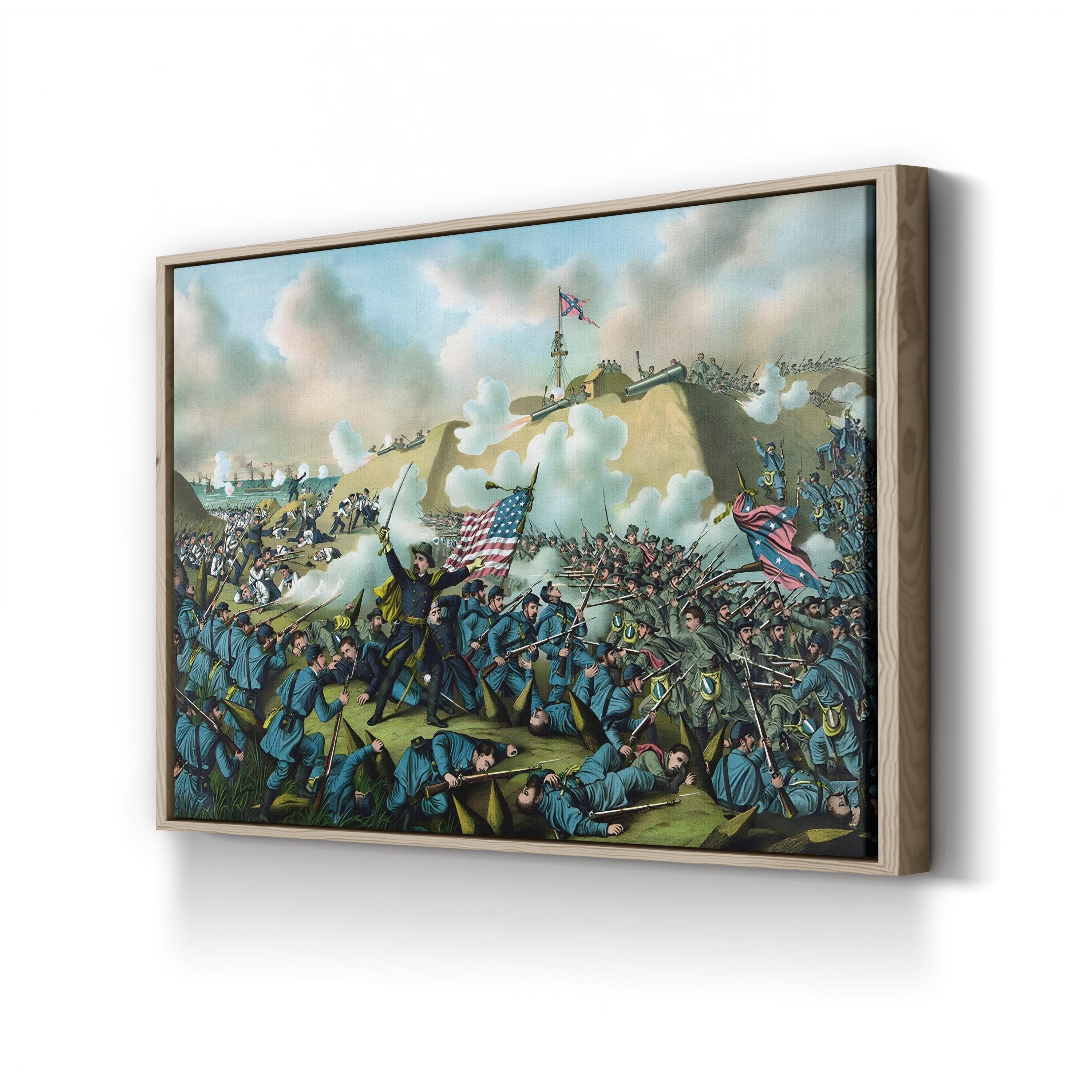 Union Army Capture of Fort Fisher Wall Art — Civil War Historic Battle Illustration