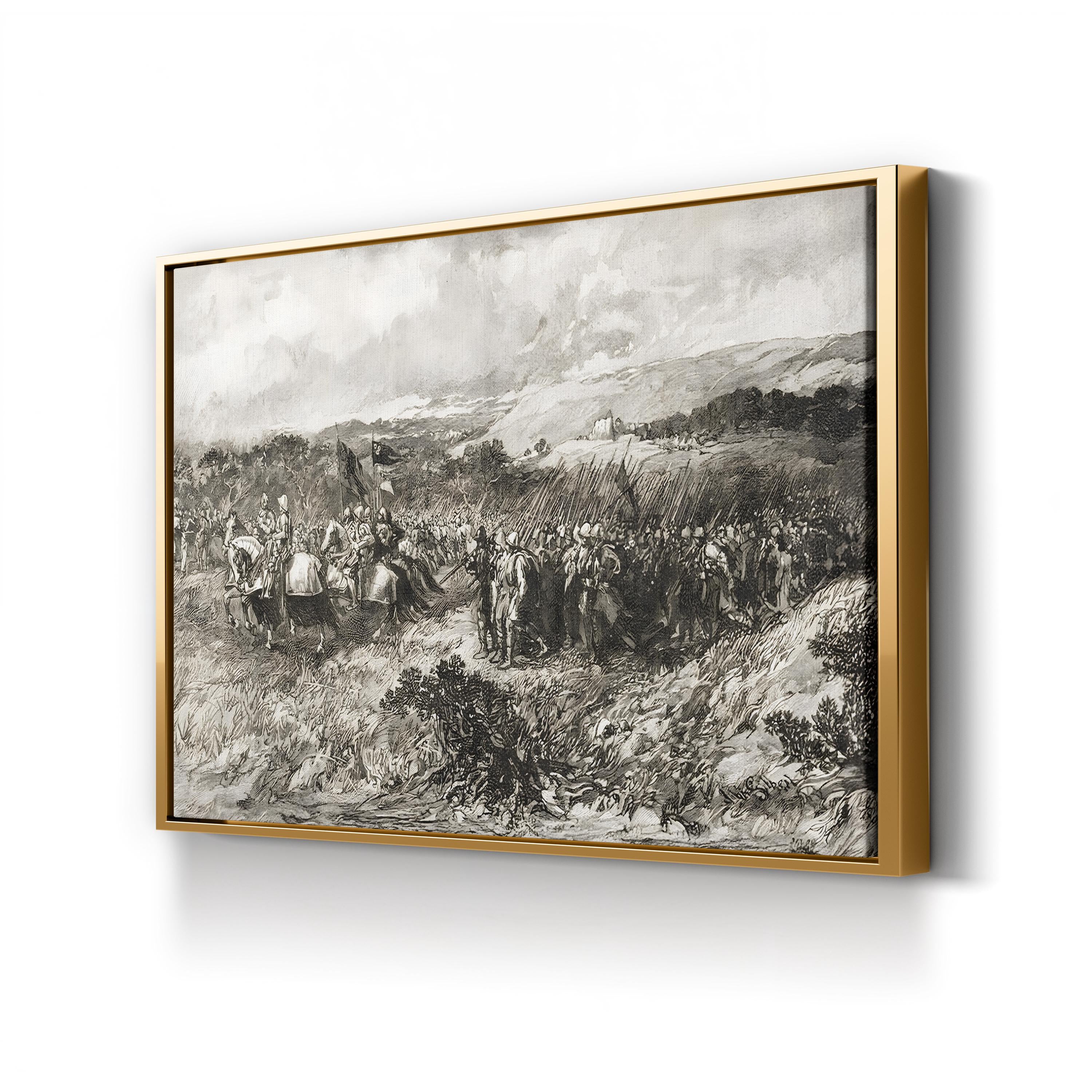Crusaders on the March Wall Art — Sir John Gilbert 19th Century Historical Engraving