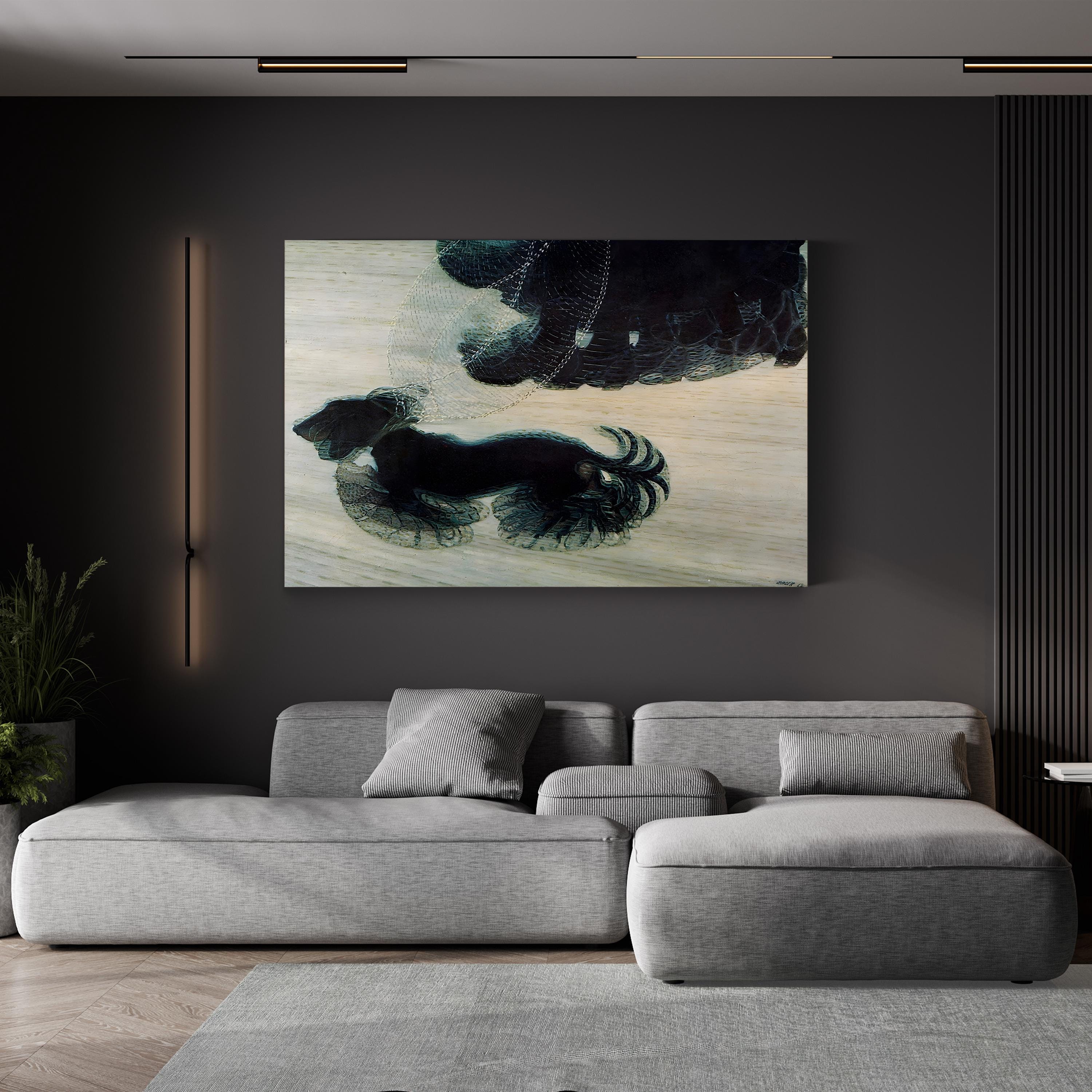 Walking Dog on a Leash — Contemporary Animal Illustration Wall Art by Mindy Sommers