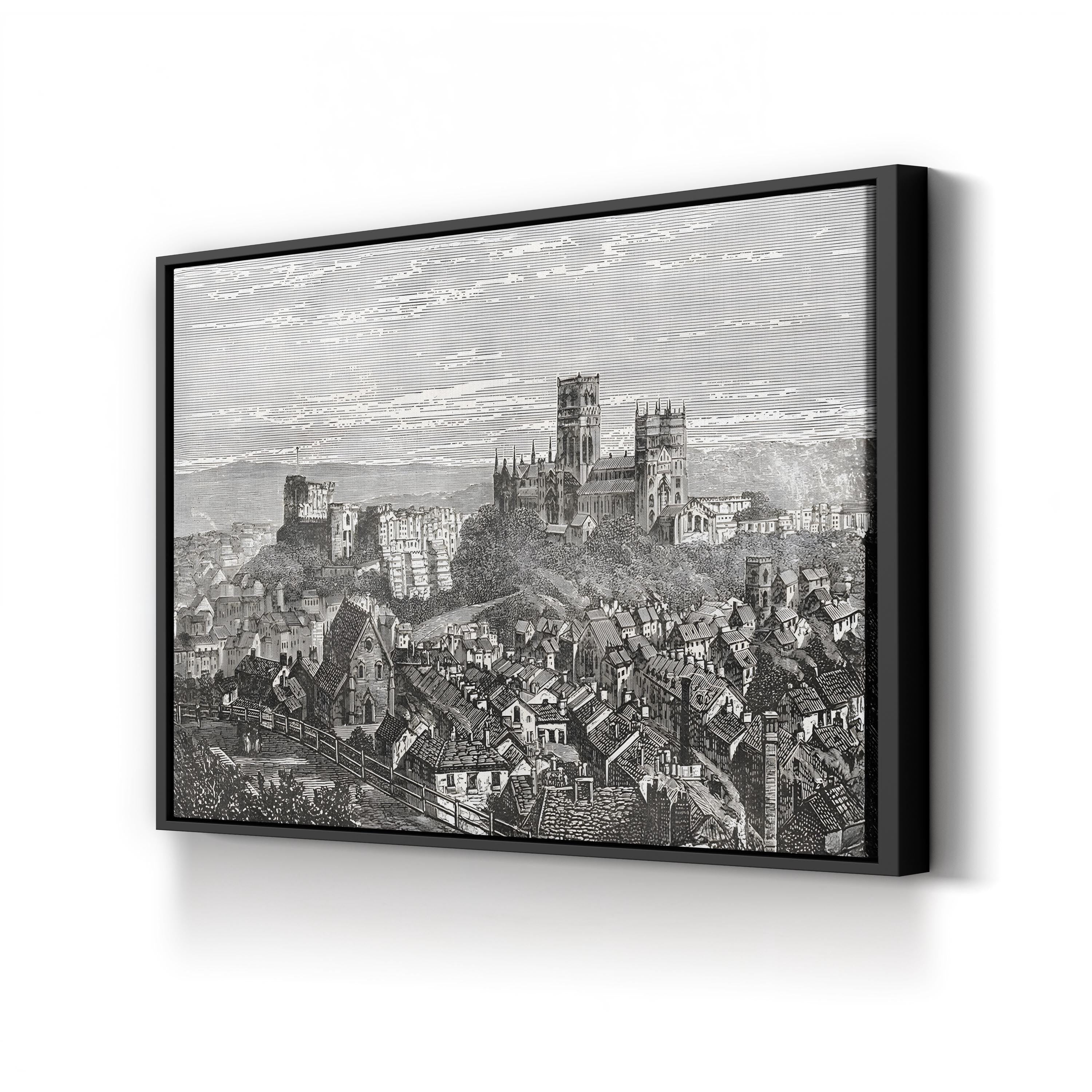 Durham Cathedral and Castle, Durham, England Wall Art — Late 19th Century English Architectural Illustration