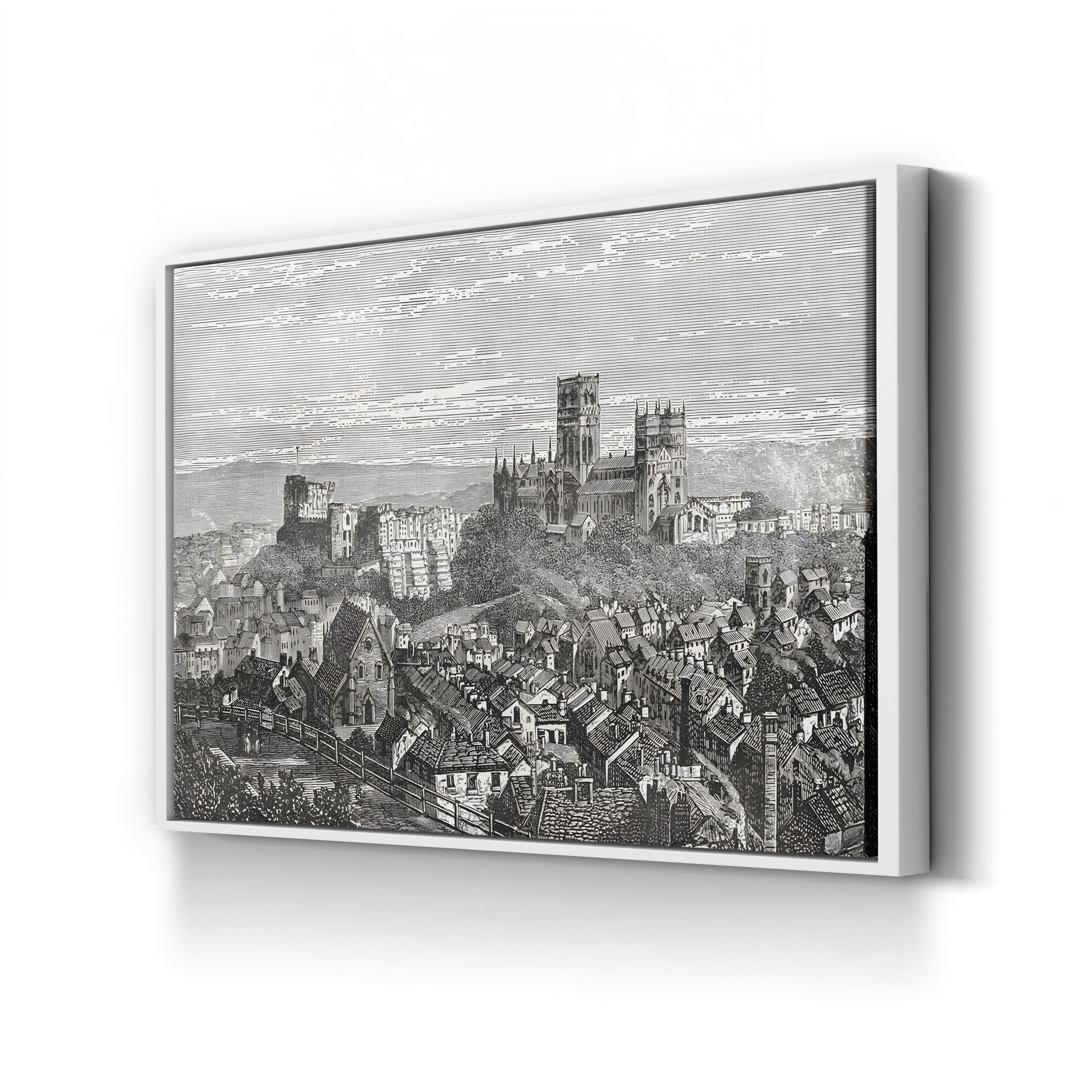 Durham Cathedral and Castle, Durham, England Wall Art — Late 19th Century English Architectural Illustration