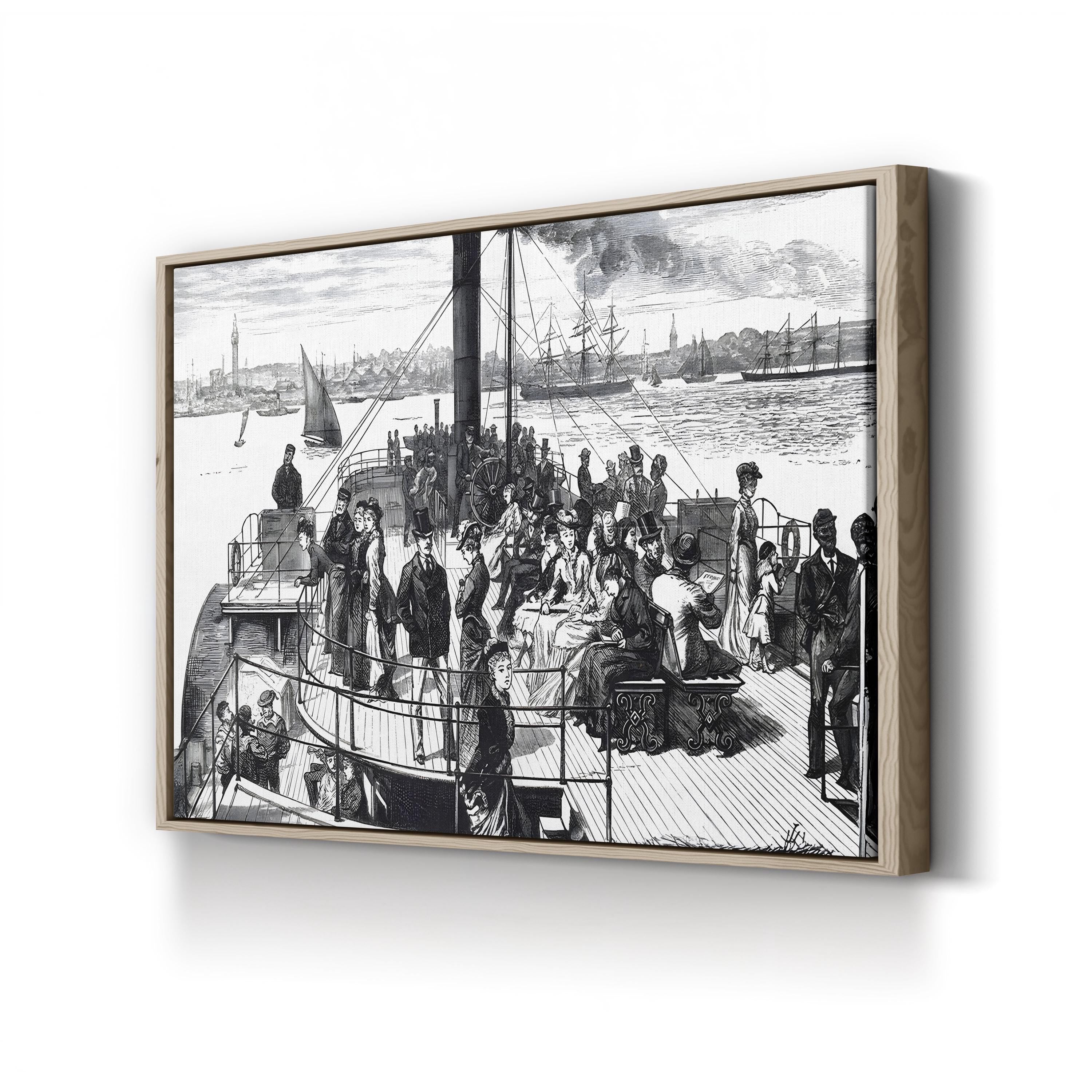 Ferry Crossing the Mersey, Liverpool, England Wall Art — 19th Century Maritime Engraving | Photography, UIG