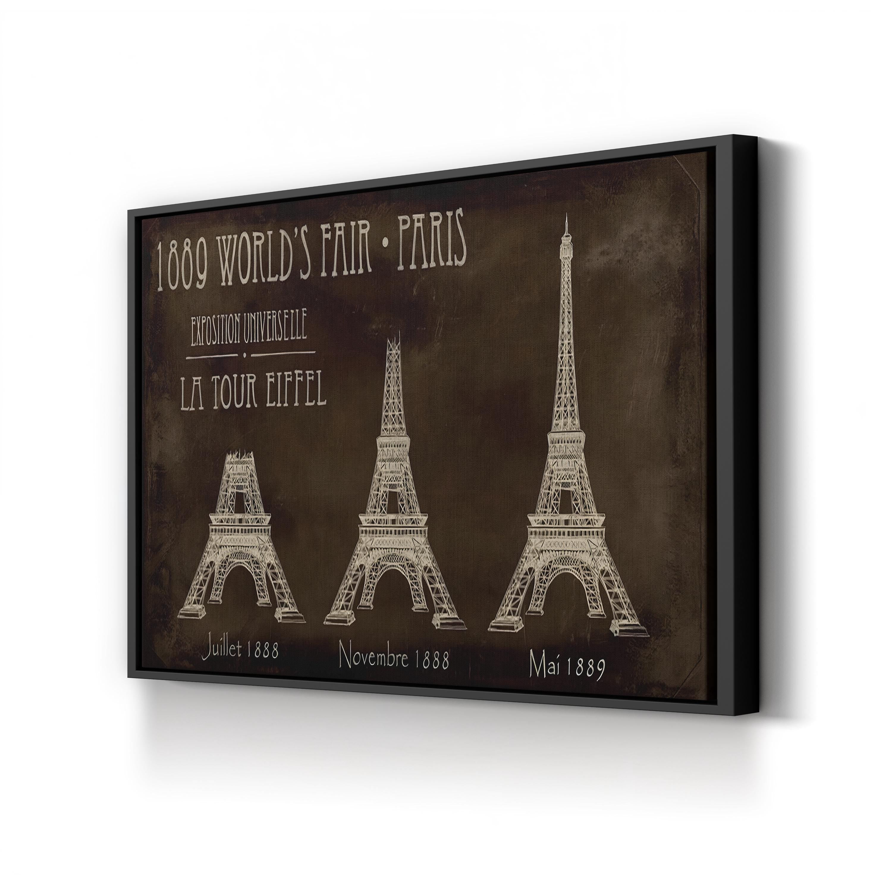 Eiffel Tower Construction Poster, Exposition Universelle, Paris, France 1889 Wall Art — Architectural Evolution Illustration
