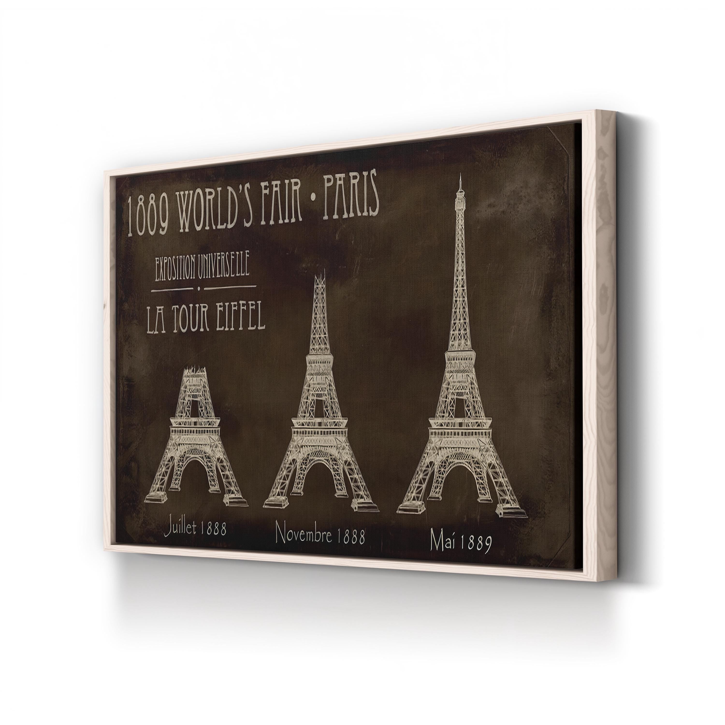 Eiffel Tower Construction Poster, Exposition Universelle, Paris, France 1889 Wall Art — Architectural Evolution Illustration