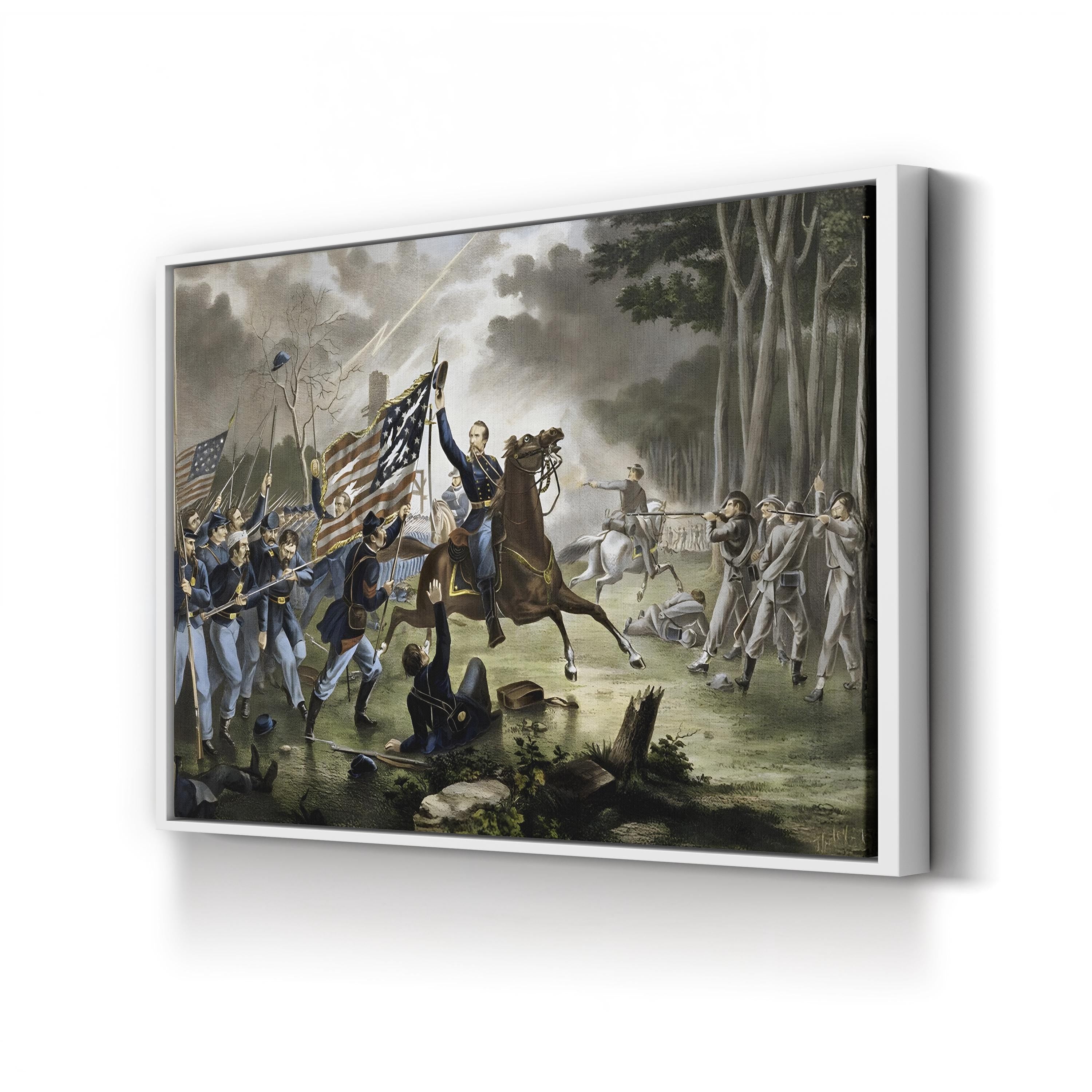 General Philip Kearny’s Fatal Charge at the Battle of Chantilly Wall Art — Civil War Historical Print