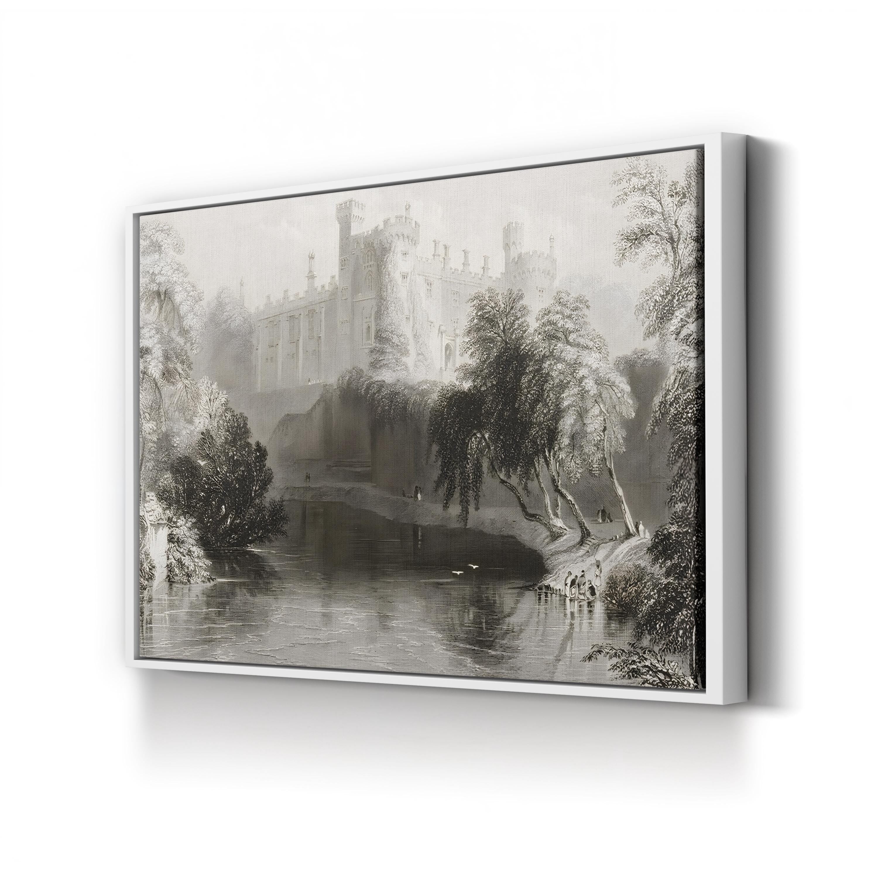 Kilkenny Castle Ireland – Vintage Photography Wall Art | Black & White Landscape Canvas Print