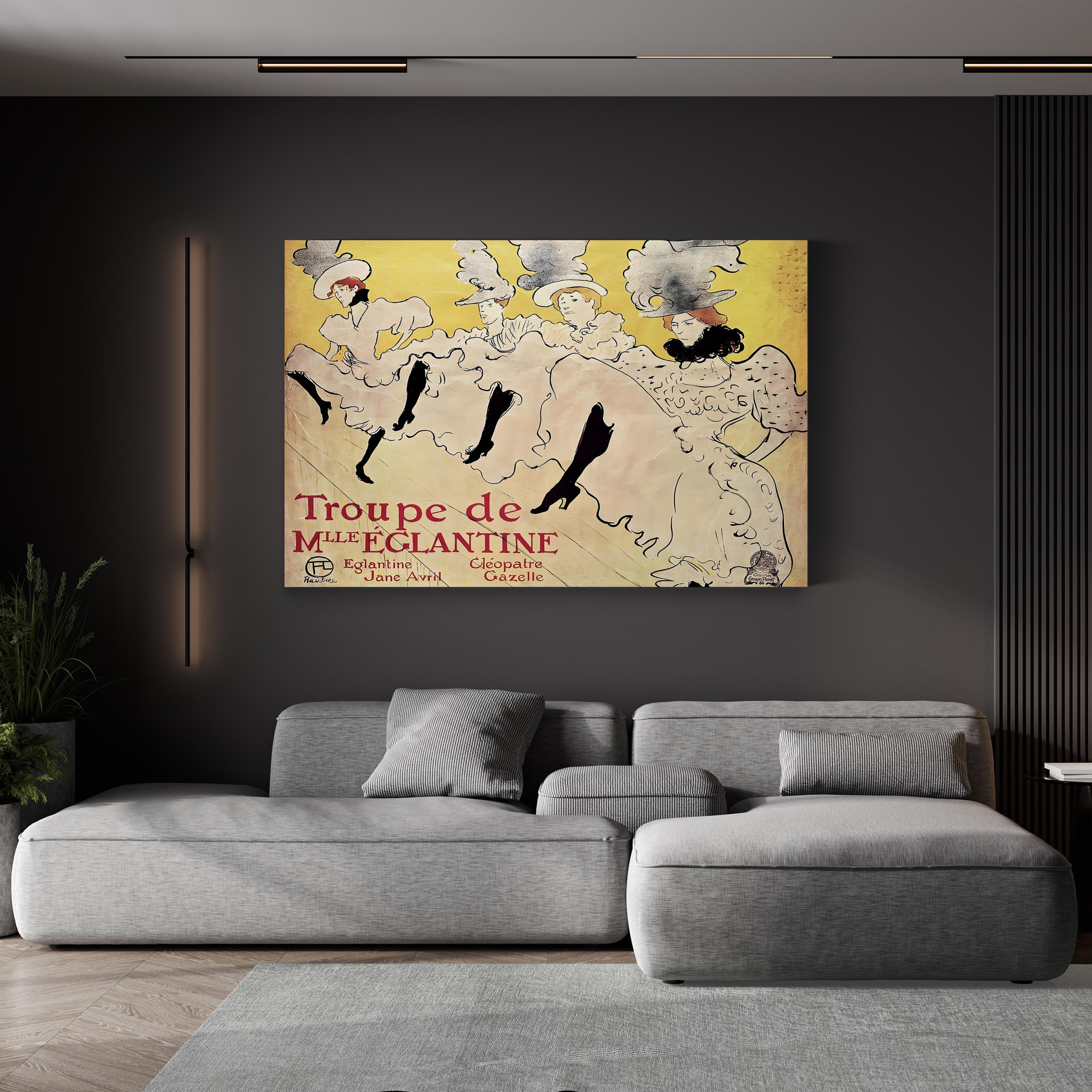 La Troupe de Mademoiselle Églantine Wall Art — Henri de Toulouse-Lautrec French Cabaret Poster